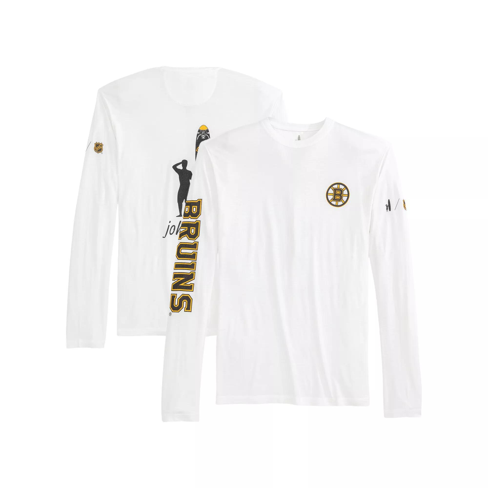 Men's johnnie-O White Boston Bruins Adam Long Sleeve T-Shirt,  Product Image