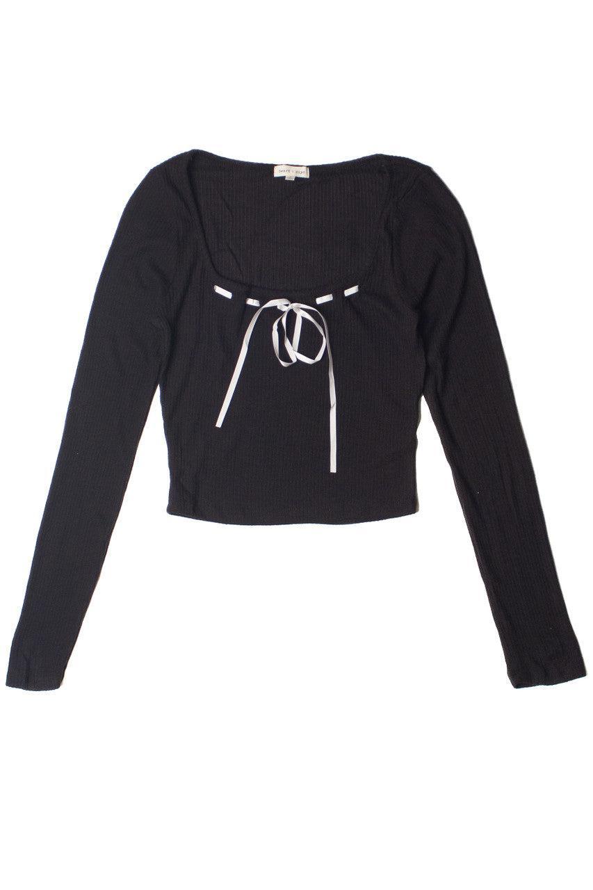 Long Sleeve Ribbon Bow Top Product Image