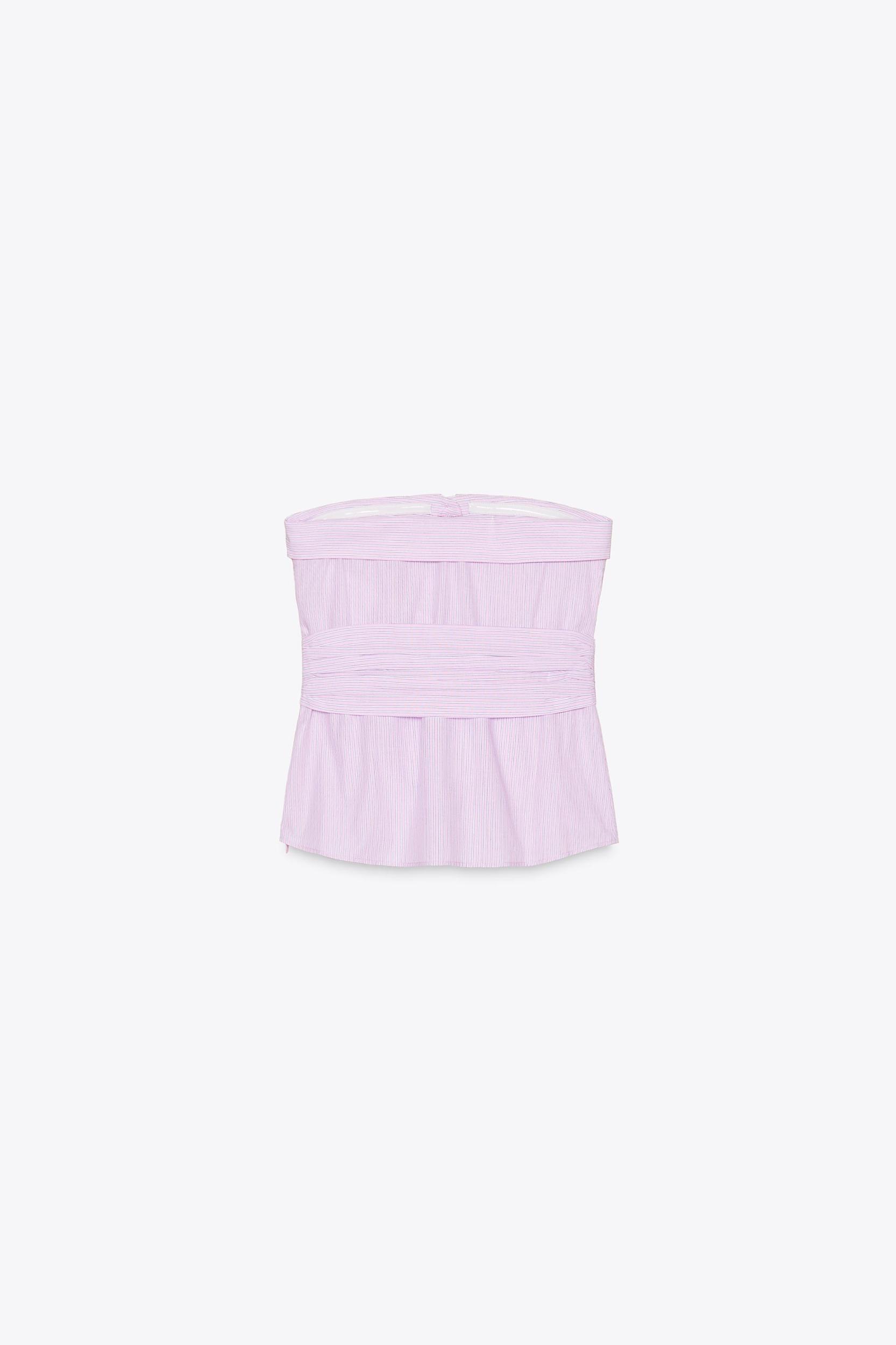 STRAPLESS STRIPED TOP Product Image