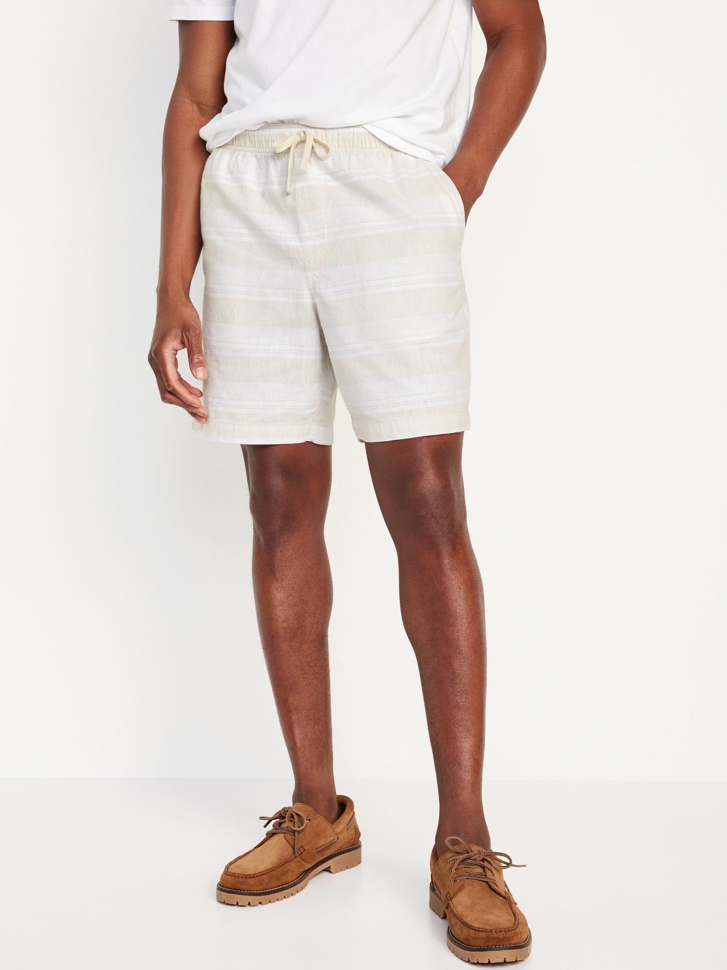 Linen-Blend Jogger Shorts -- 7-inch inseam Product Image