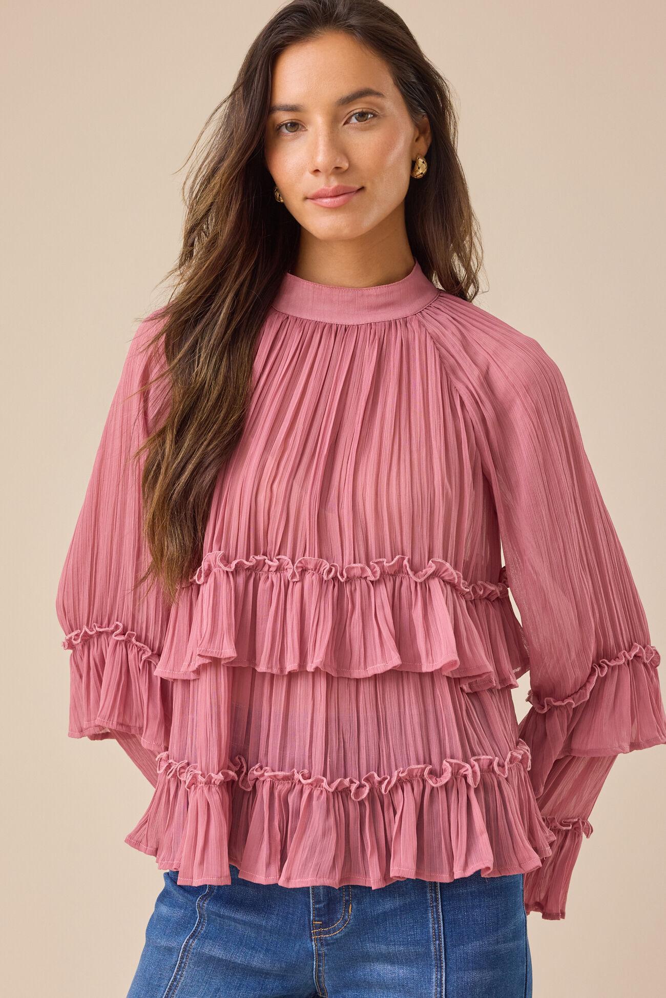 Odette Chiffon Ruffle Top Product Image