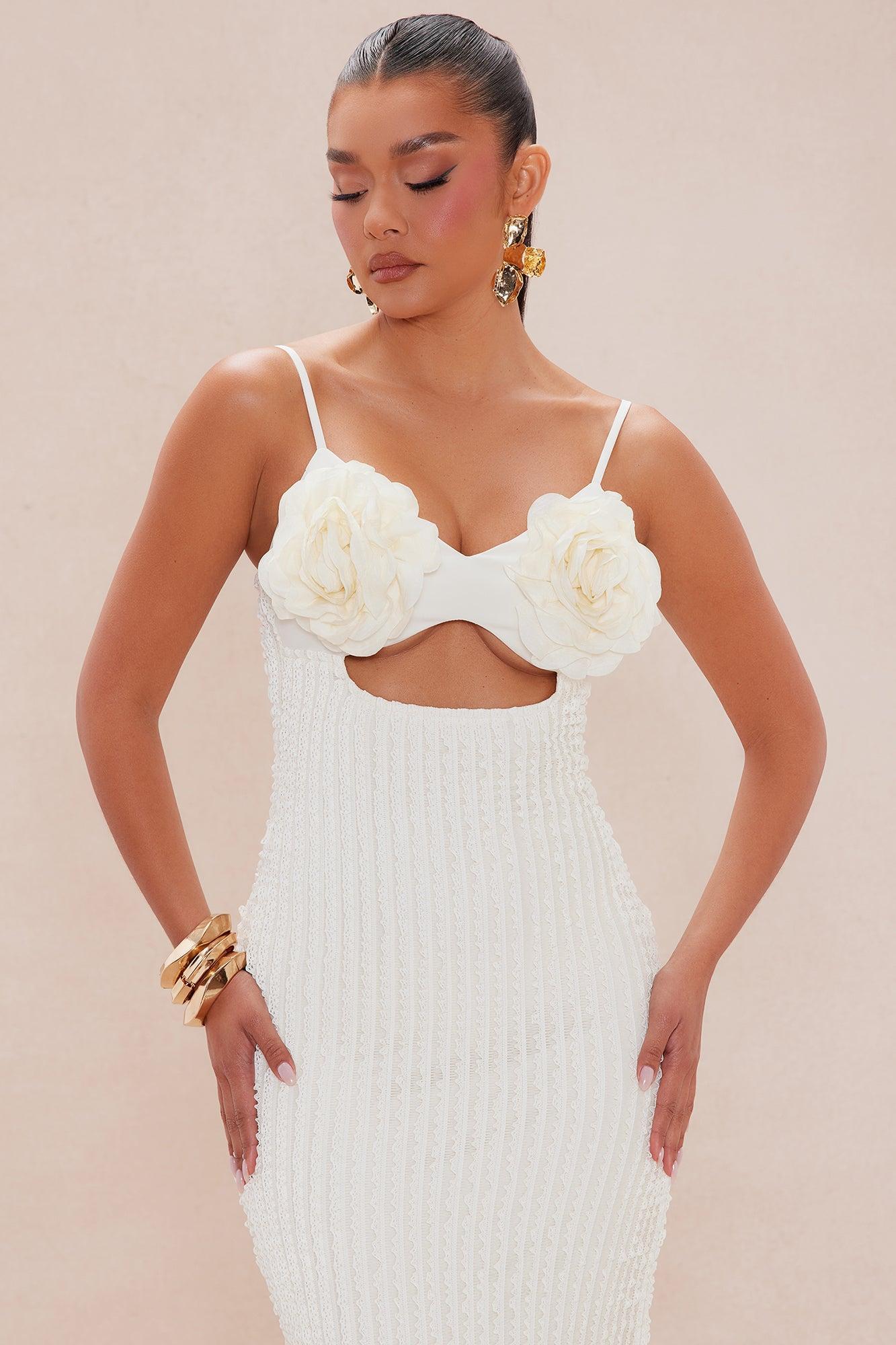 Mara Textured Maxi Dress - Cream Product Image