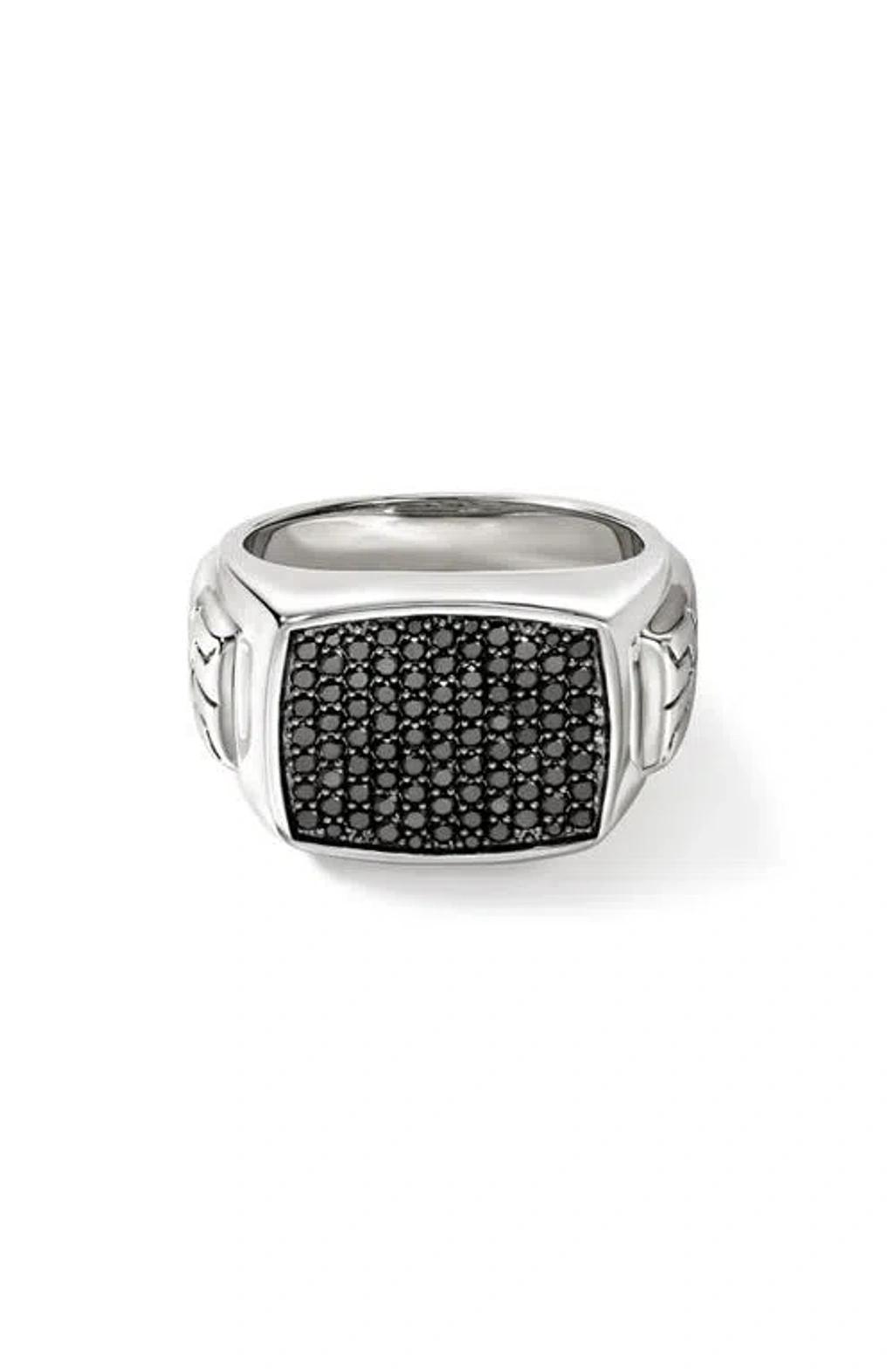 JOHN HARDY Signet Ring In Silver/black Product Image