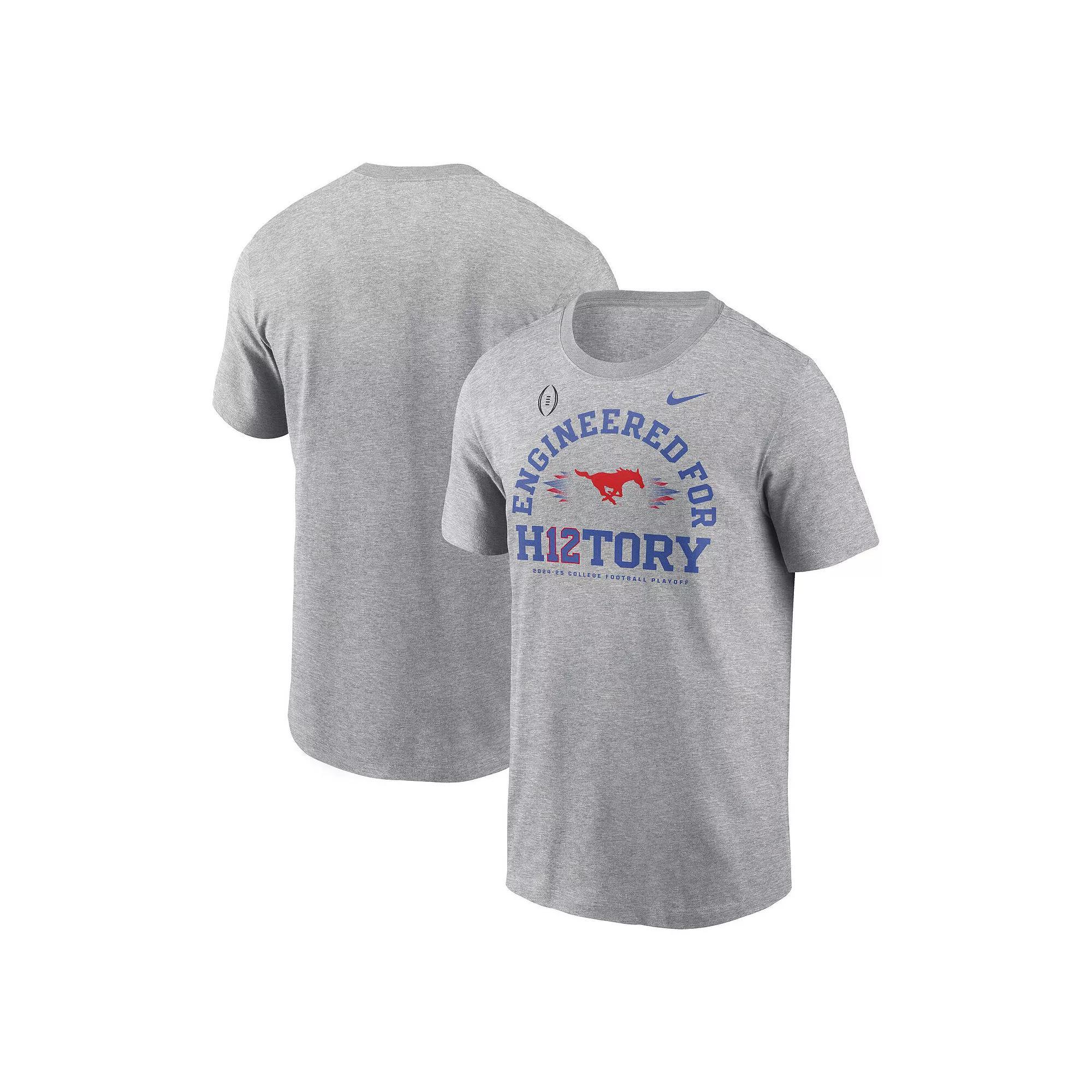 Men's Nike Heather Gray SMU Mustangs 2024 College Football Playoff Engineered for History T-Shirt, Size: Small, Nc2 Grey Product Image