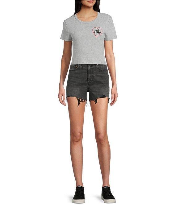 Junk Food Diet Coke Heart Short Sleeve Cropped T-Shirt Product Image