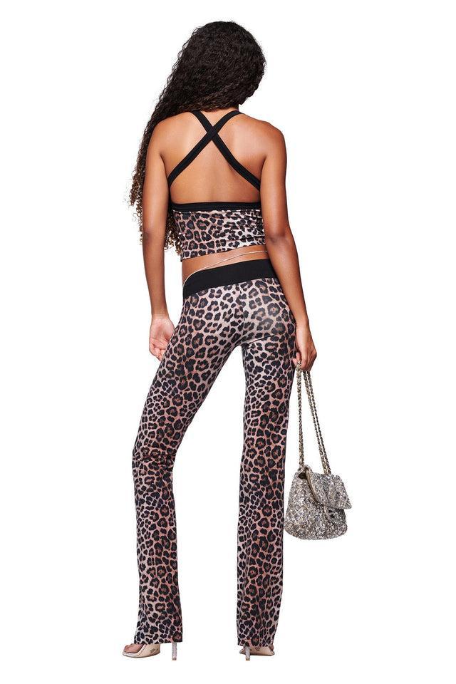 BLARE HALTER STRAP TOP - LEOPARD Product Image