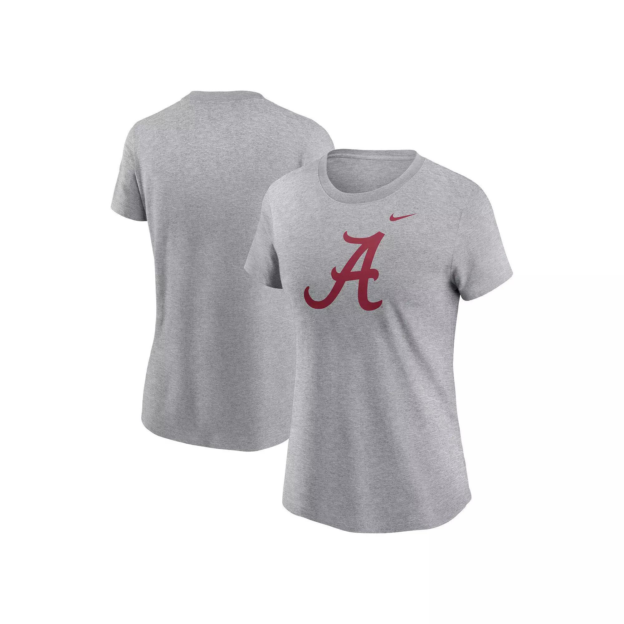 Women's Nike Heather Gray Alabama Crimson Tide Primetime Evergreen Logo T-Shirt, Size: Medium, Grey Product Image