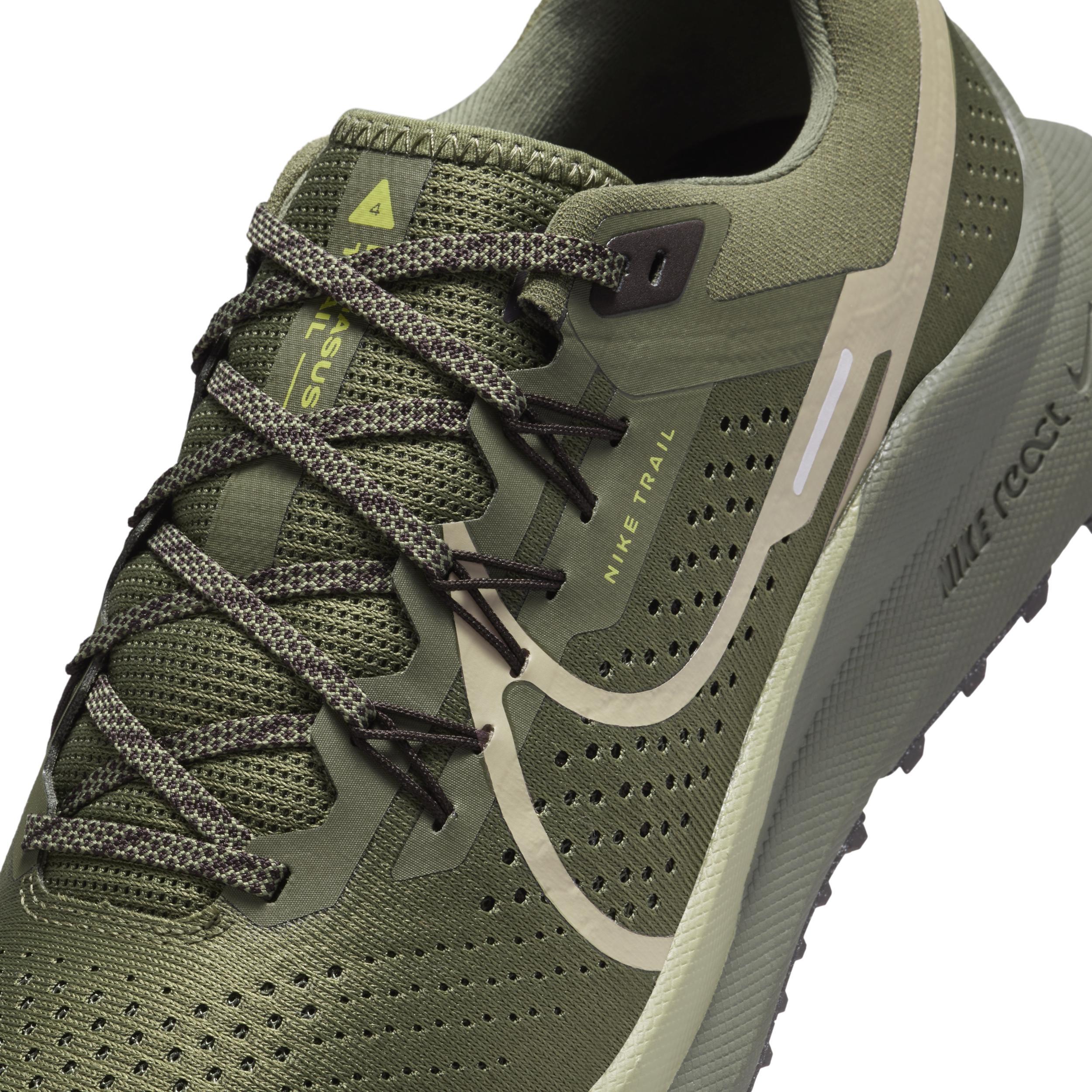 Nike Mens React Pegasus Trail 4 - Running Shoes Medium Olive/Natural Olive/Velvet Brown Product Image