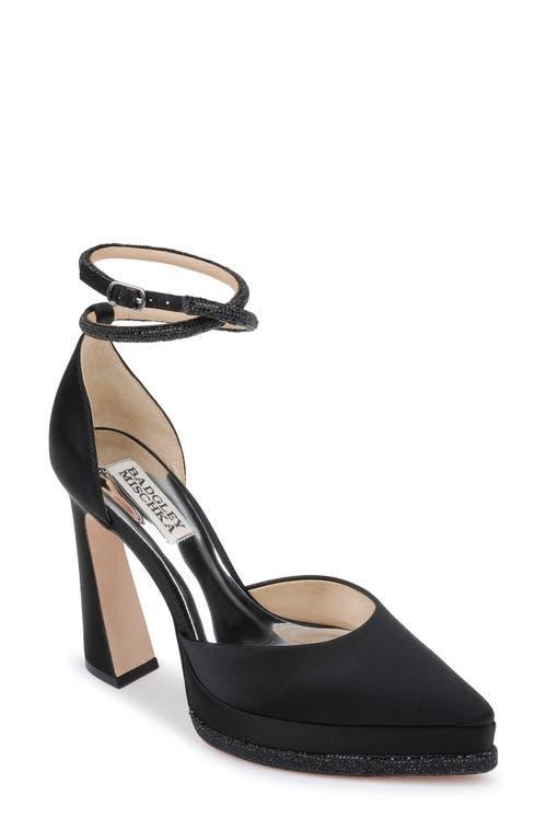 Badgley Mischka Eliana Platform Embellished Satin Pumps Product Image