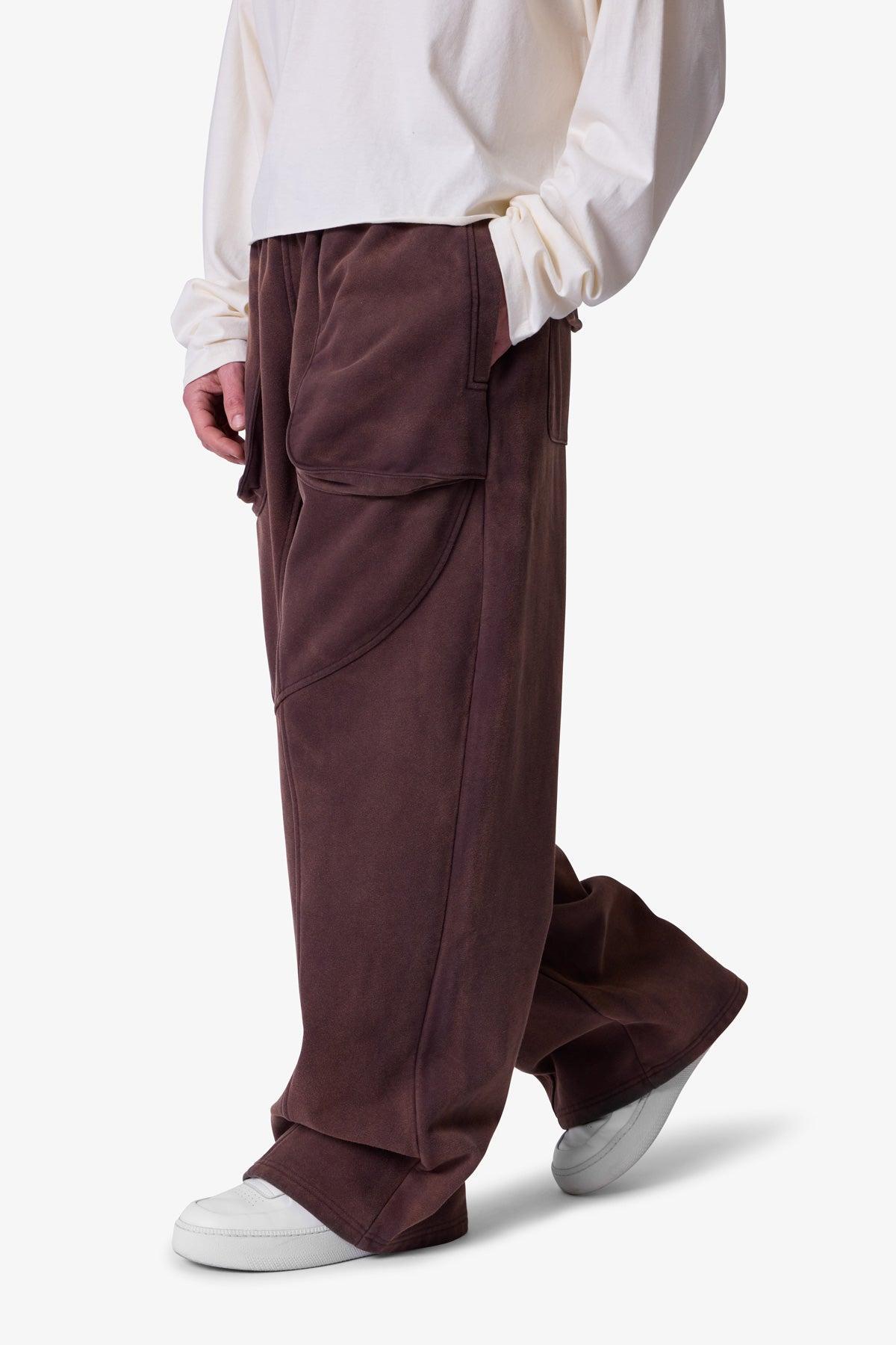 Cross Seamed Sweatpants - Washed Brown Product Image