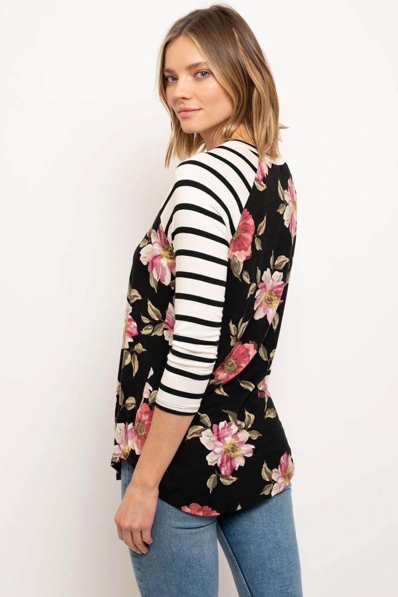 Floral with stripe sleeves Product Image