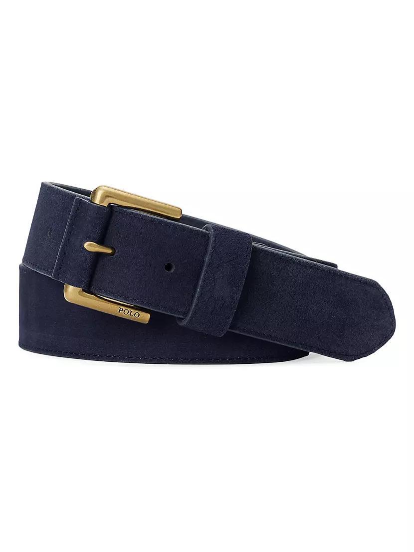 Suede Debossed-Logo Belt Product Image