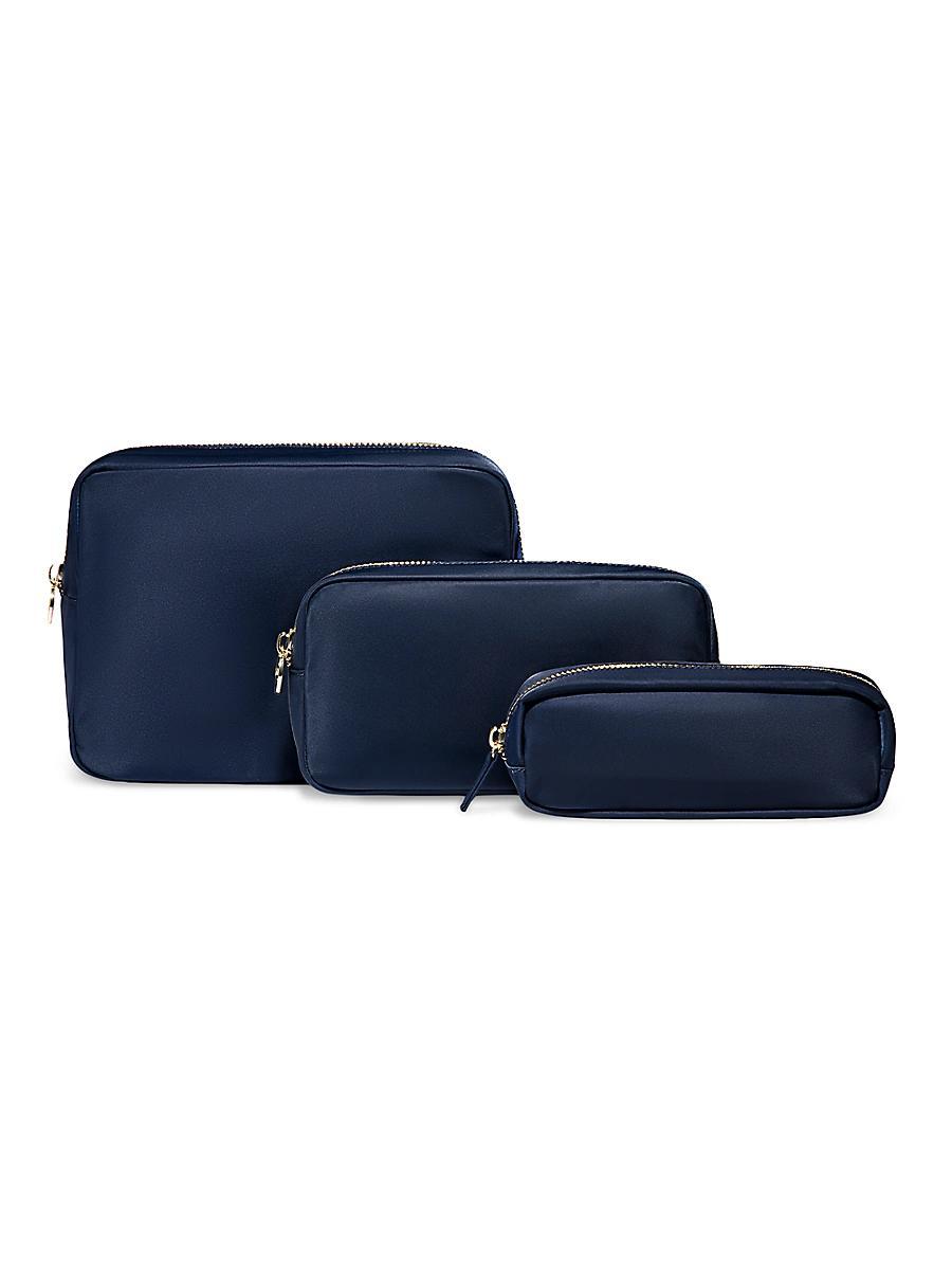 Womens 3-Piece Nylon Zip Pouch Set Product Image