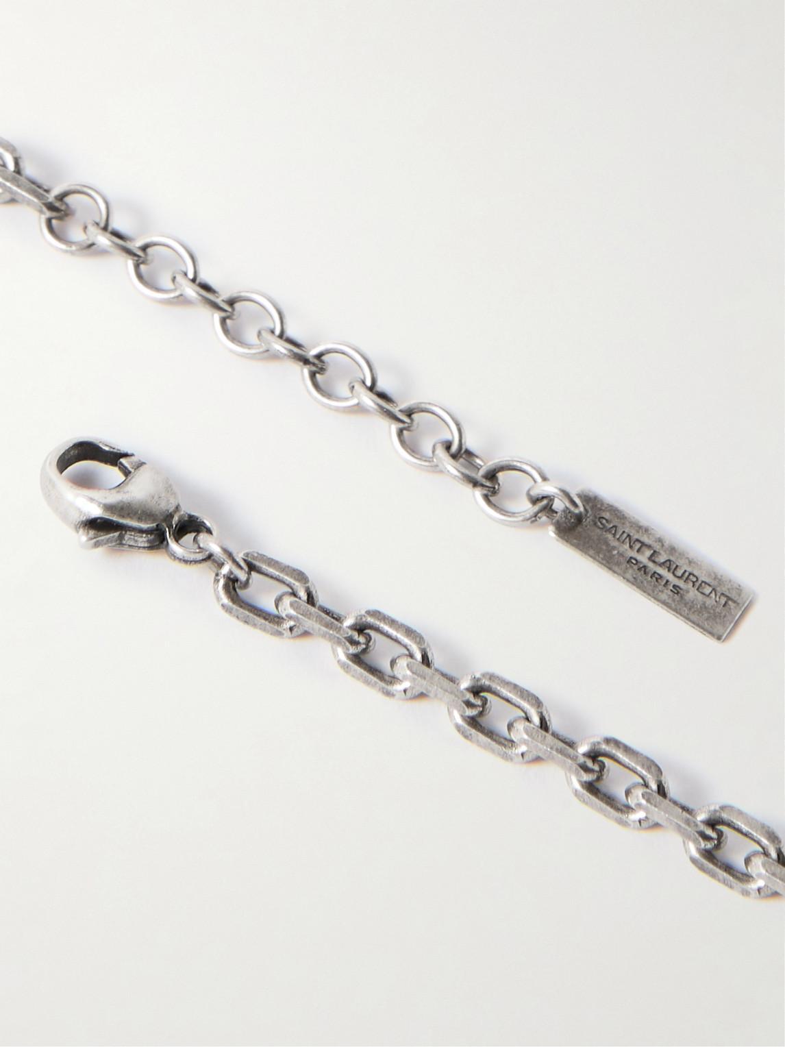 SAINT LAURENT Burnished Silver-tone Chain Necklace Product Image