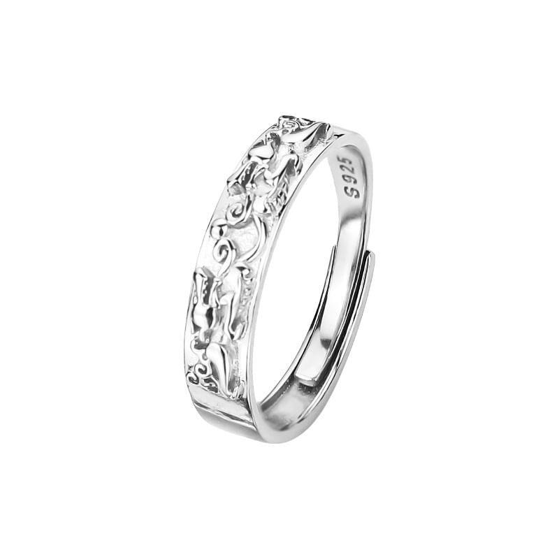 Embossed Sterling Silver Open Ring Product Image