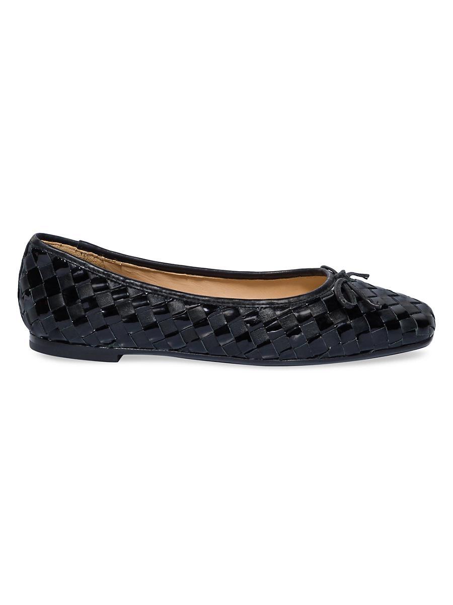 Womens Gwynn Woven Patent Leather Ballet Flats Product Image