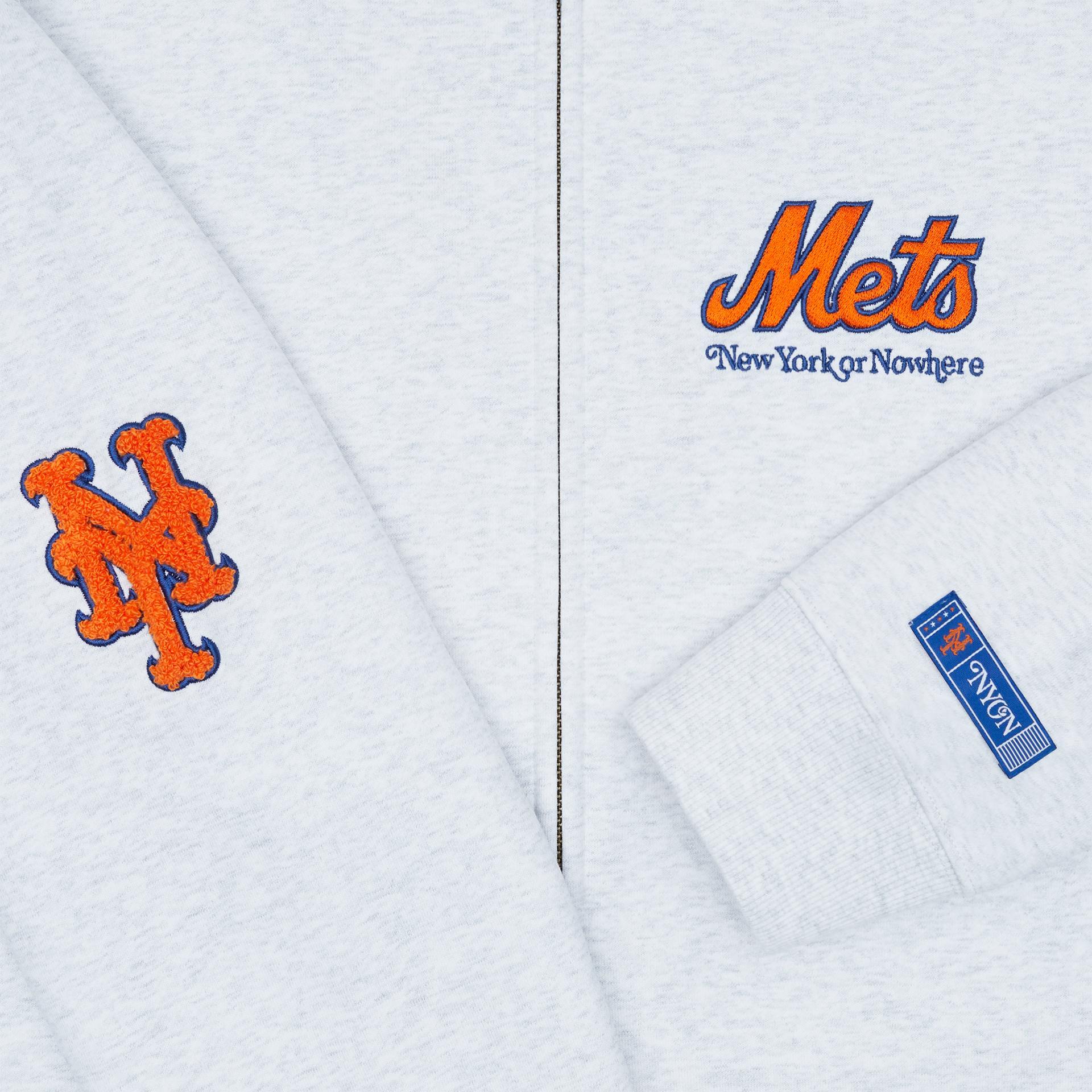 New York or Nowhere x New York Mets White Full-Zip Hoodie Male Product Image