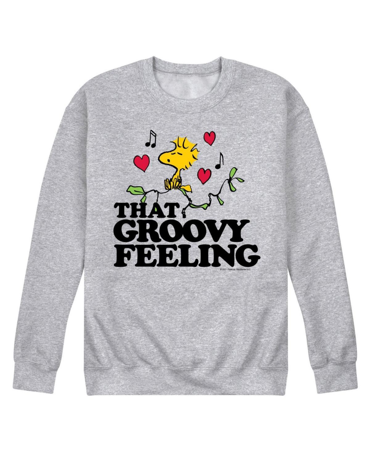 Men's Peanuts Groovy Feeling Sweatshirt, Size: XL, Gray Product Image