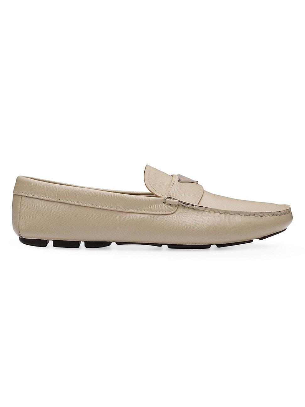 Mens Saffiano Leather Driver Loafers Product Image