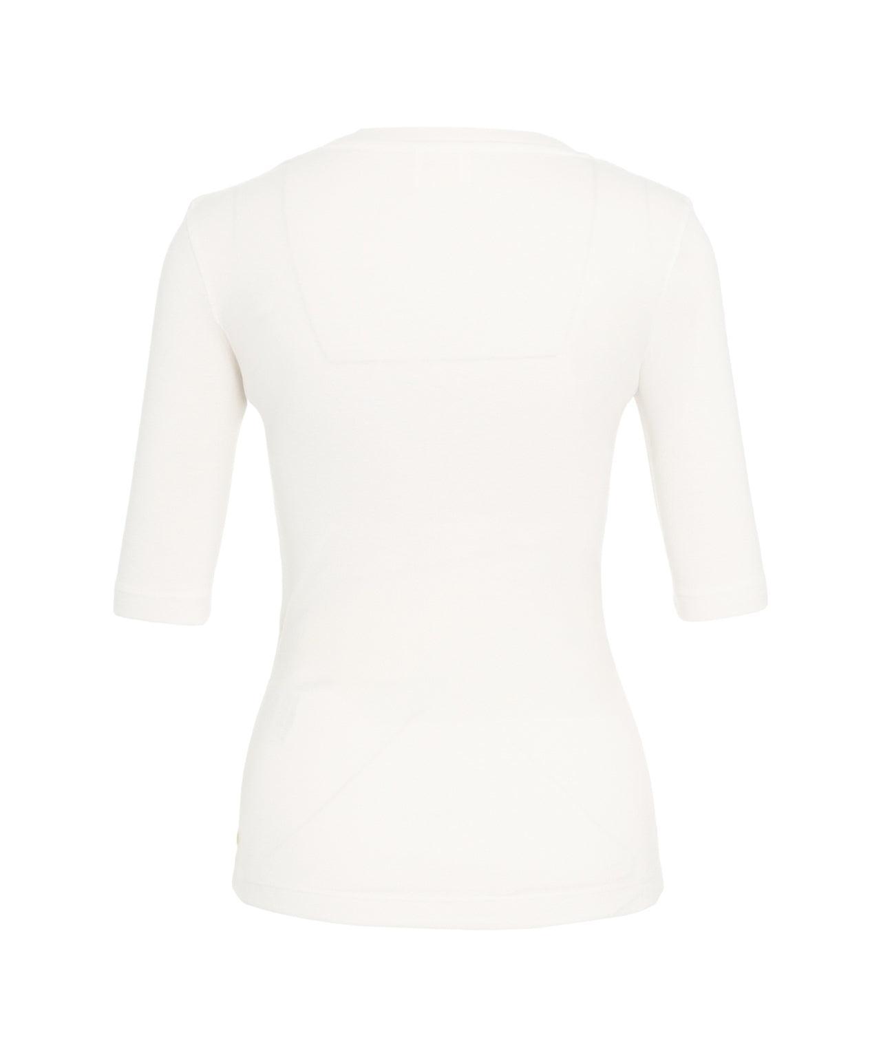 T-shirt with scoop neck and three-quarter sleeves Product Image