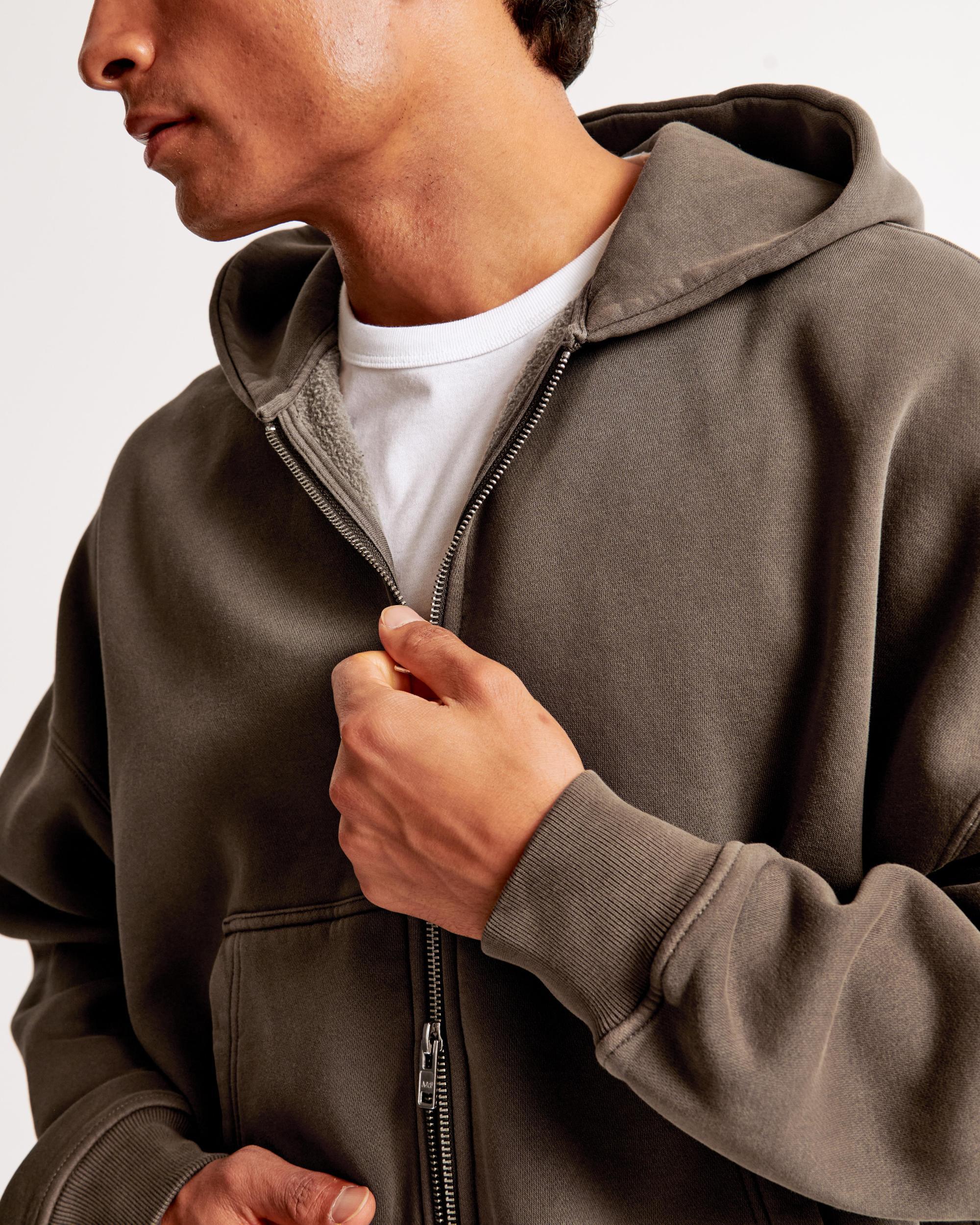 Cropped Essential Full-Zip Hoodie Product Image