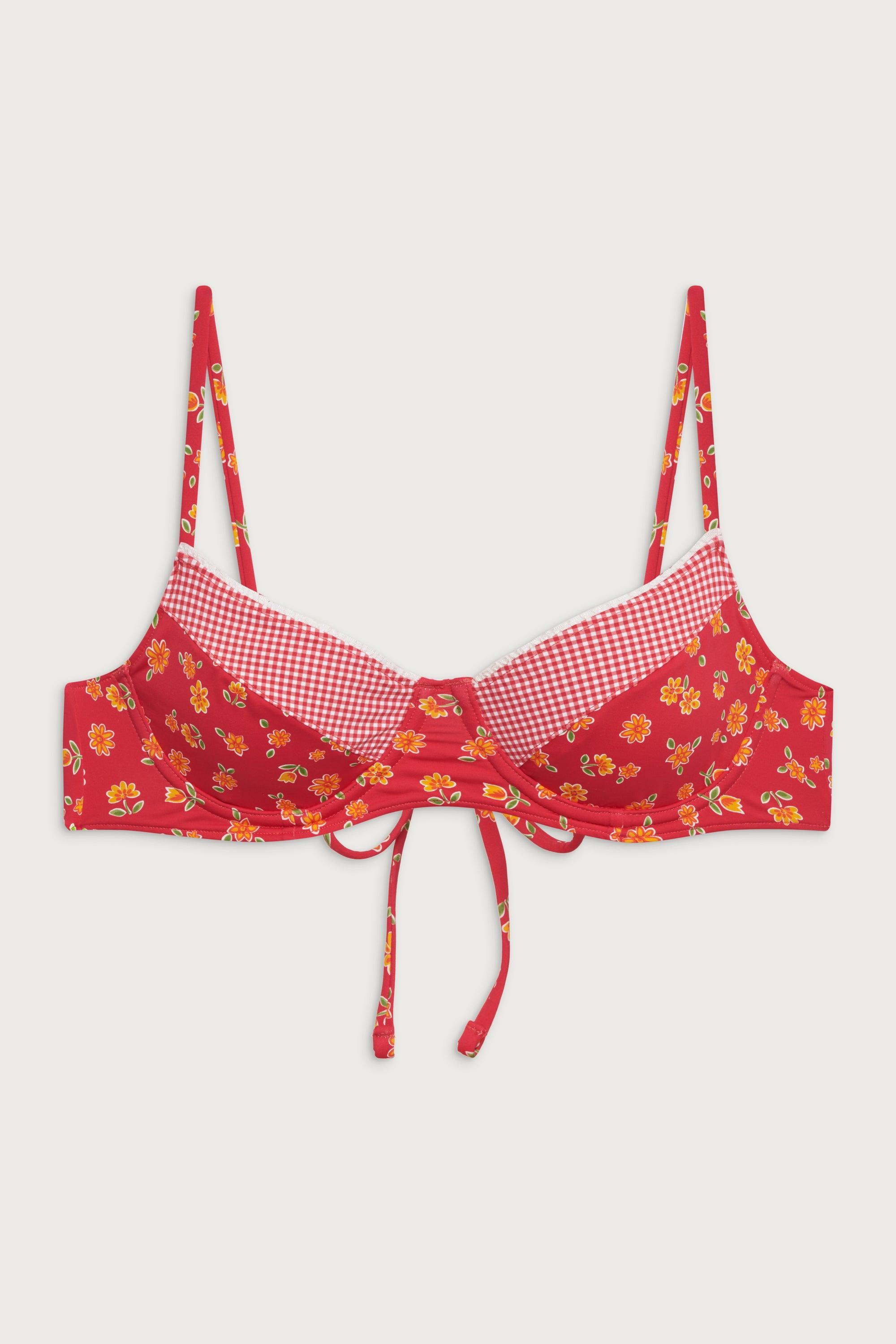 Autumn Floral Underwire Bikini Top - Summer Flower Product Image