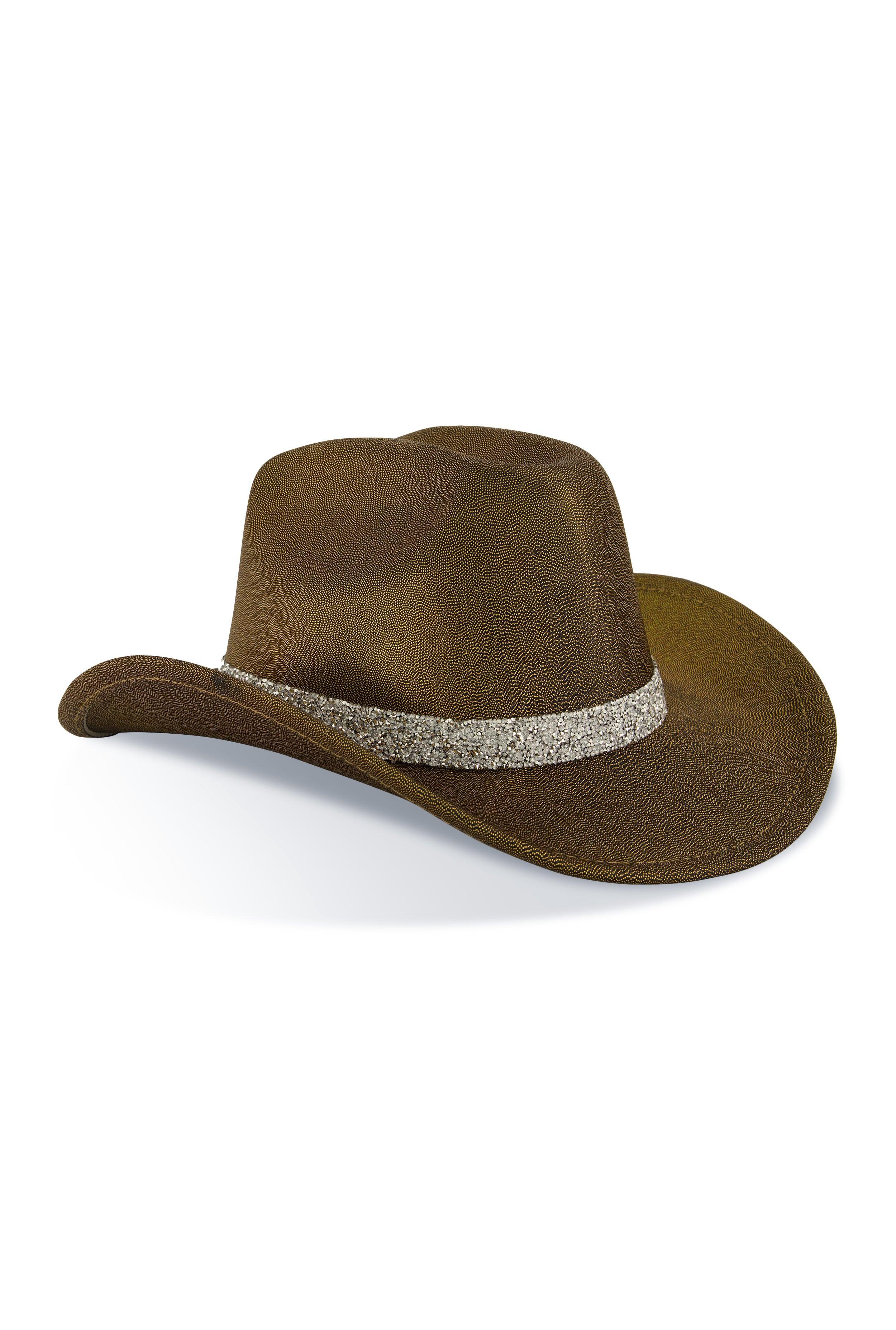 Iridescent Foil Studded Strap Cowboy Hat Female Product Image