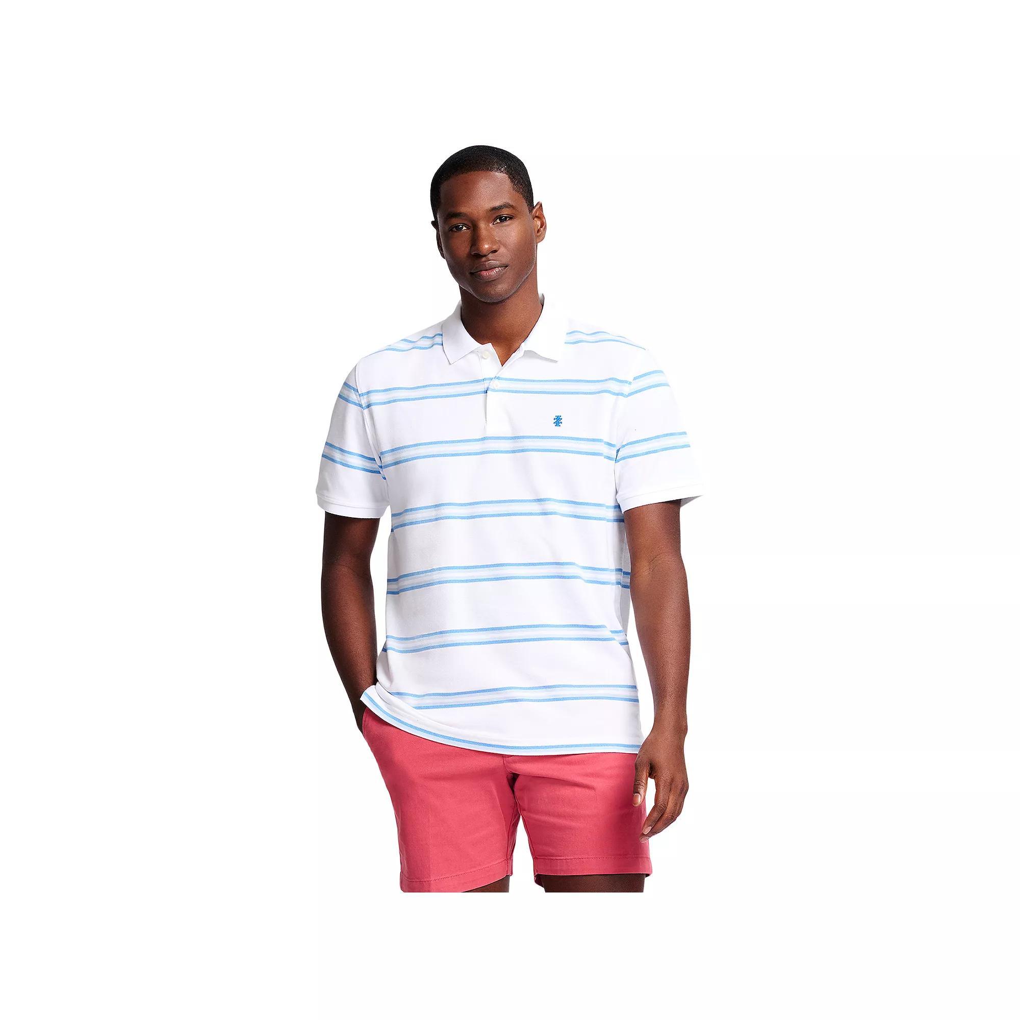 Men's IZOD Advantage Performance Stripe Polo, Size: XL, Bright White Product Image
