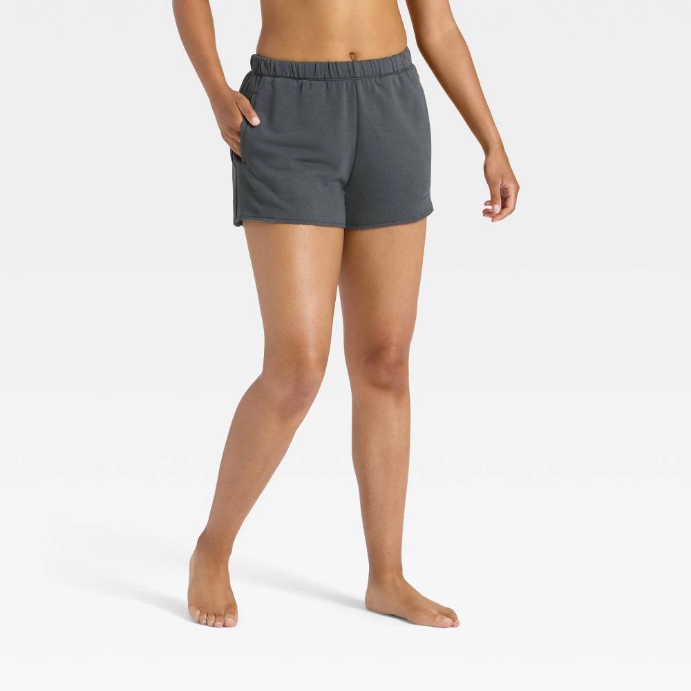 Women's PeachySoft French Terry Fleece Lounge Shorts - Wild Fable™ Gray XXL Product Image