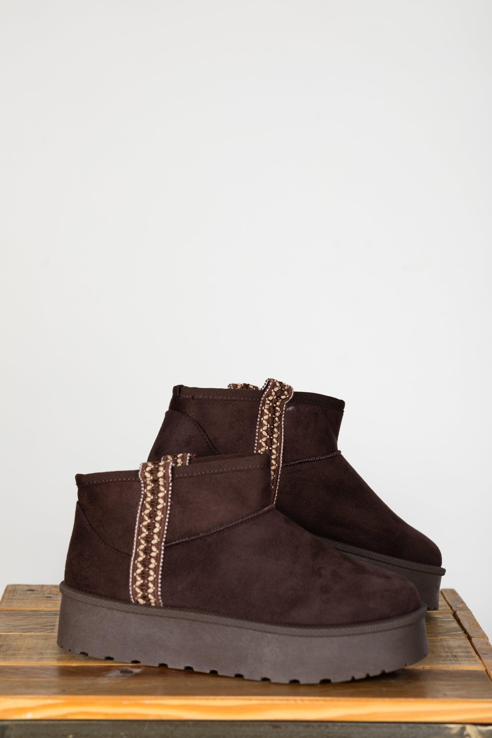 Fur Platform Bootie With Detail Trim Product Image