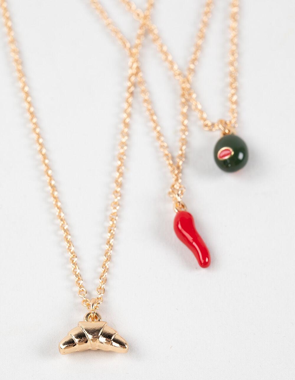 FULL TILT Layered Croissant/Chili/Olive Necklace Product Image