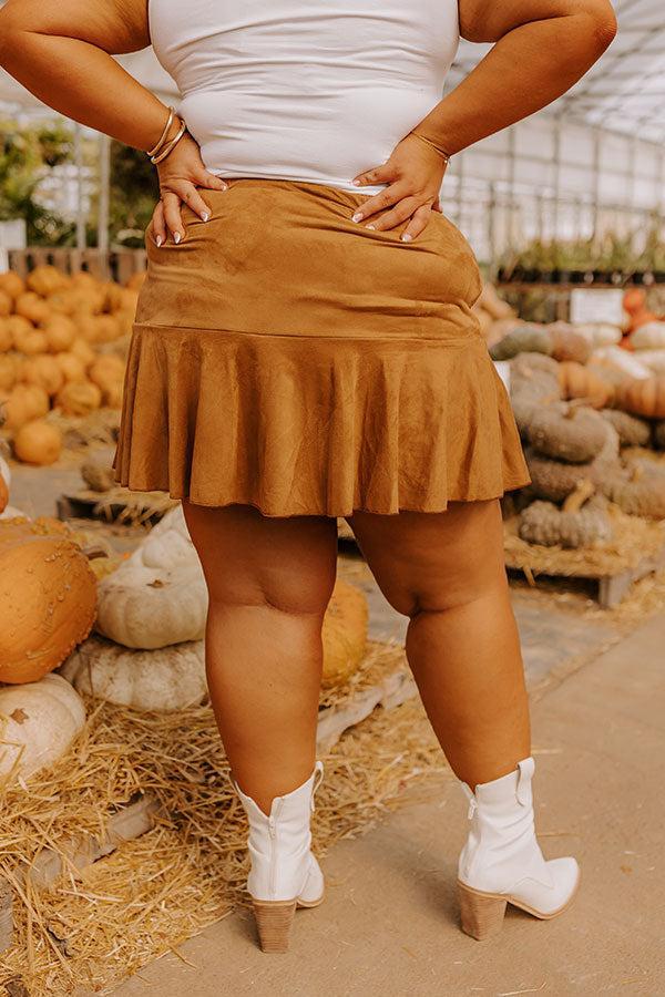 The Arlet High Waist Faux Suede Skort Curves Product Image