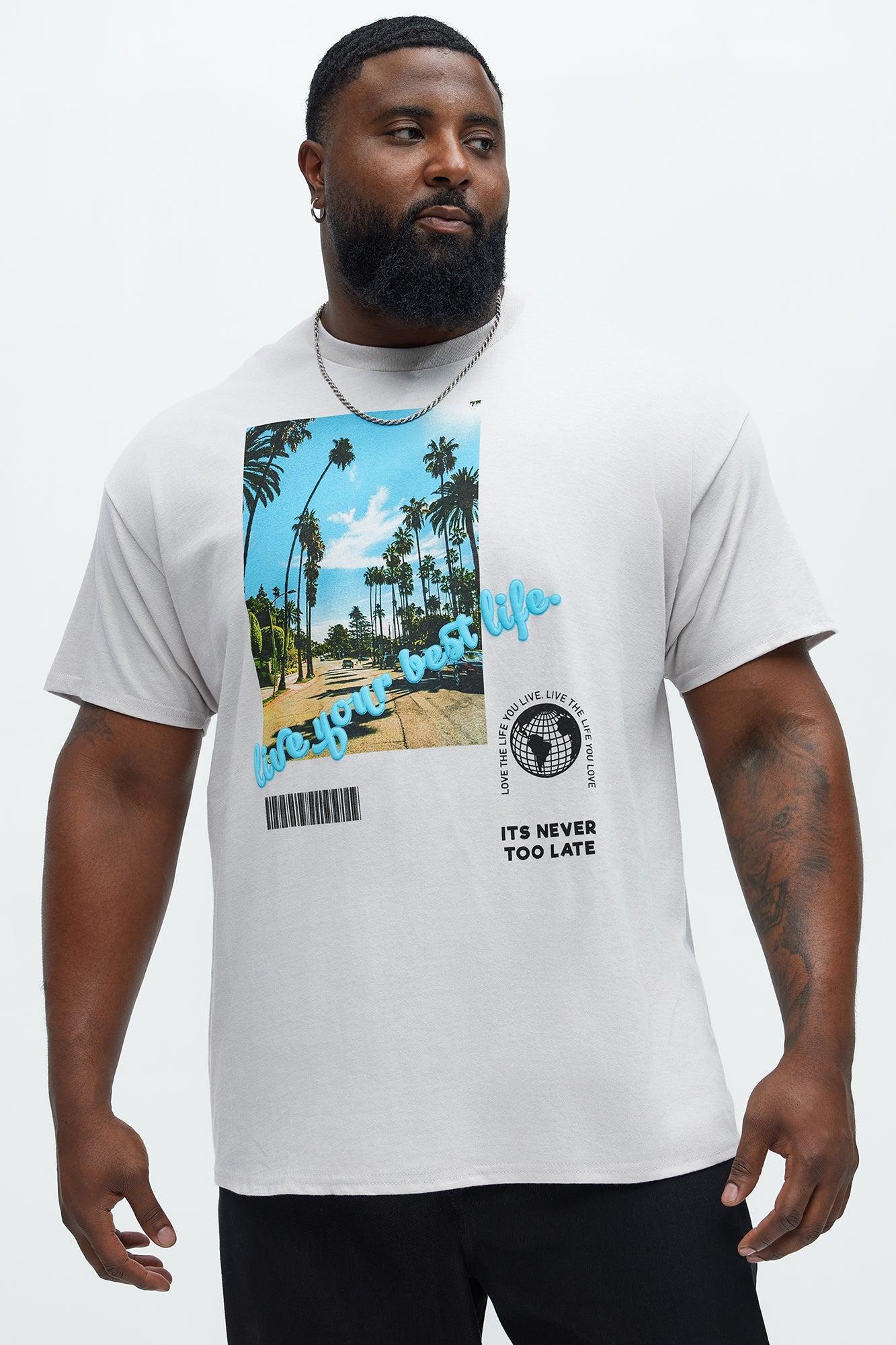 Live Your Best Life Short Sleeve Tee - Light Grey Product Image