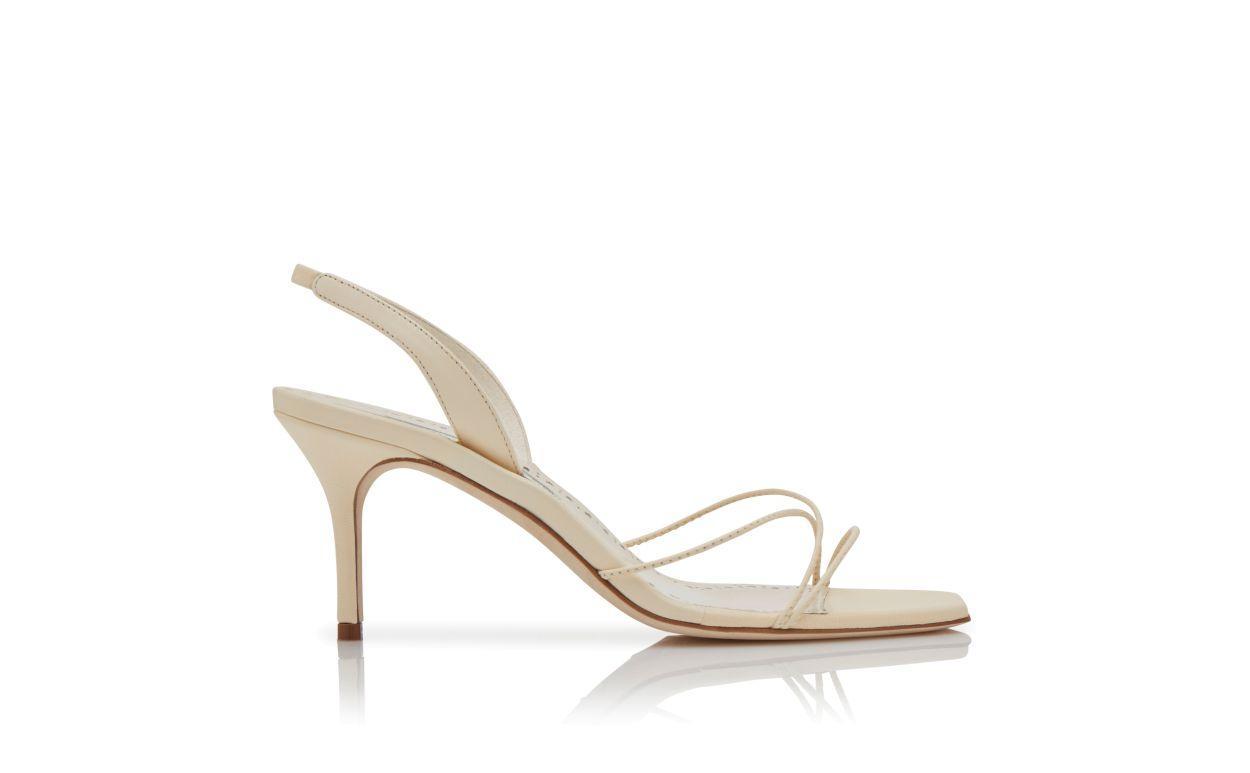 NINFEA Cream Nappa Leather Slingback Sandals Product Image