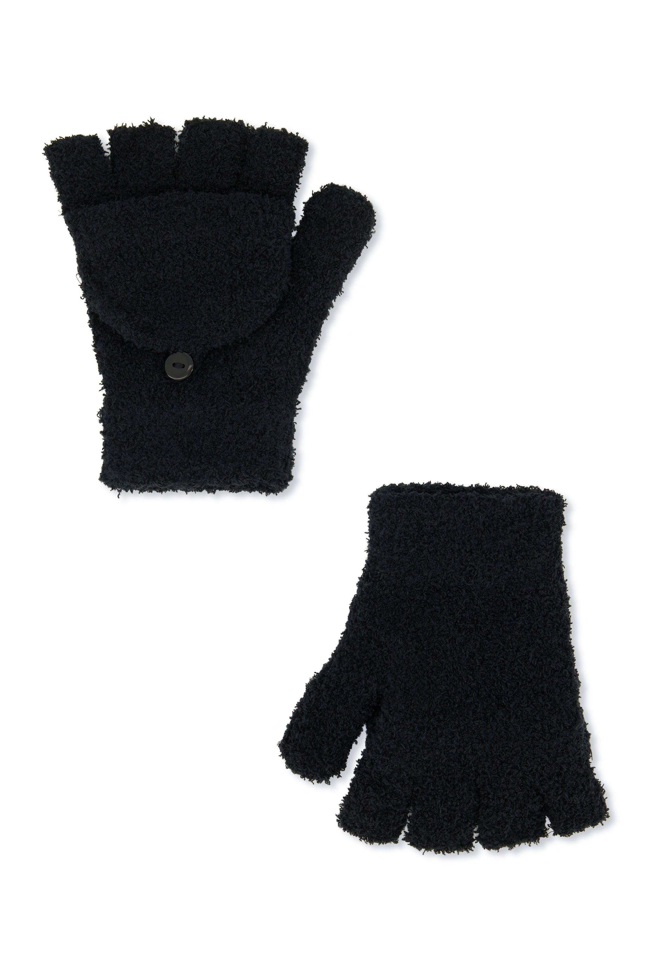 Womens Eyelash Knit Convertible Fingerless Mittens Product Image