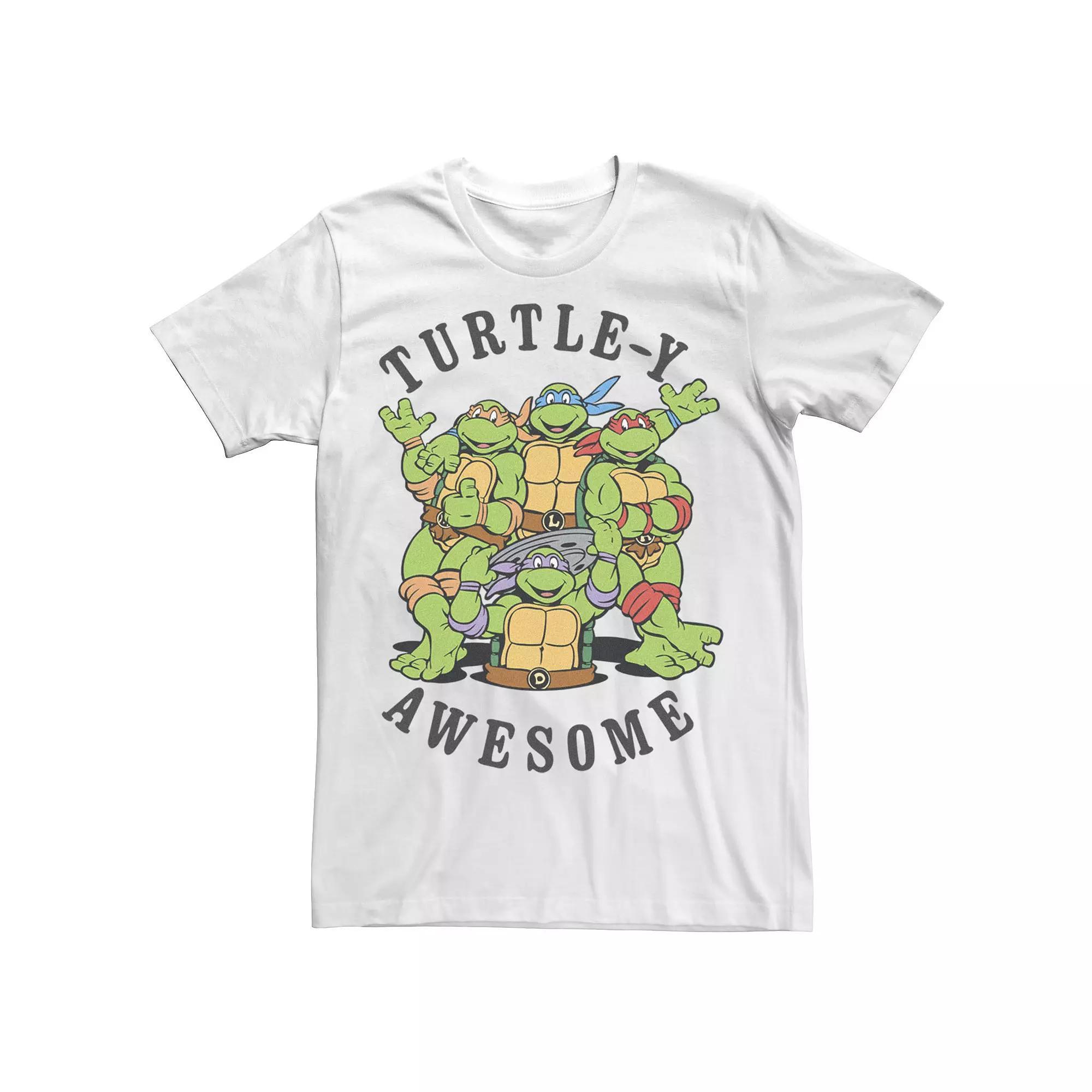 Men's Teenage Mutant Ninja Turtles Turtle-Y Awesome Poster Graphic Tee, Size: XS, White Product Image