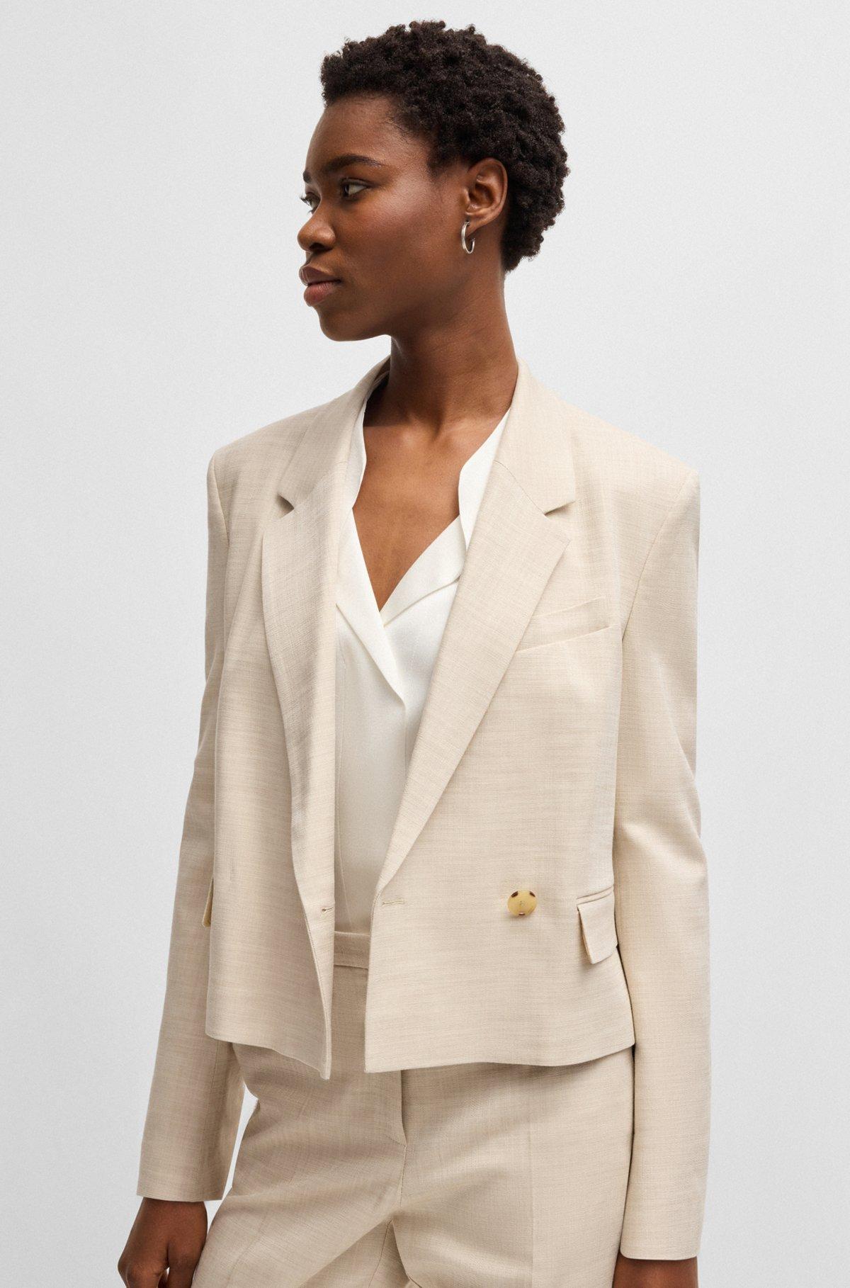 Regular-fit blouse with draped neckline Product Image