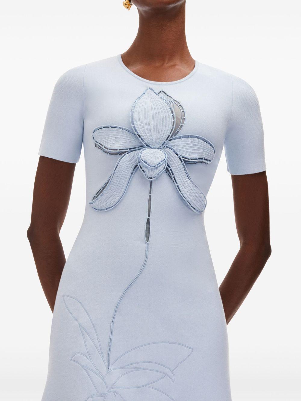 Orchid embroidered jacquard midi dress Product Image