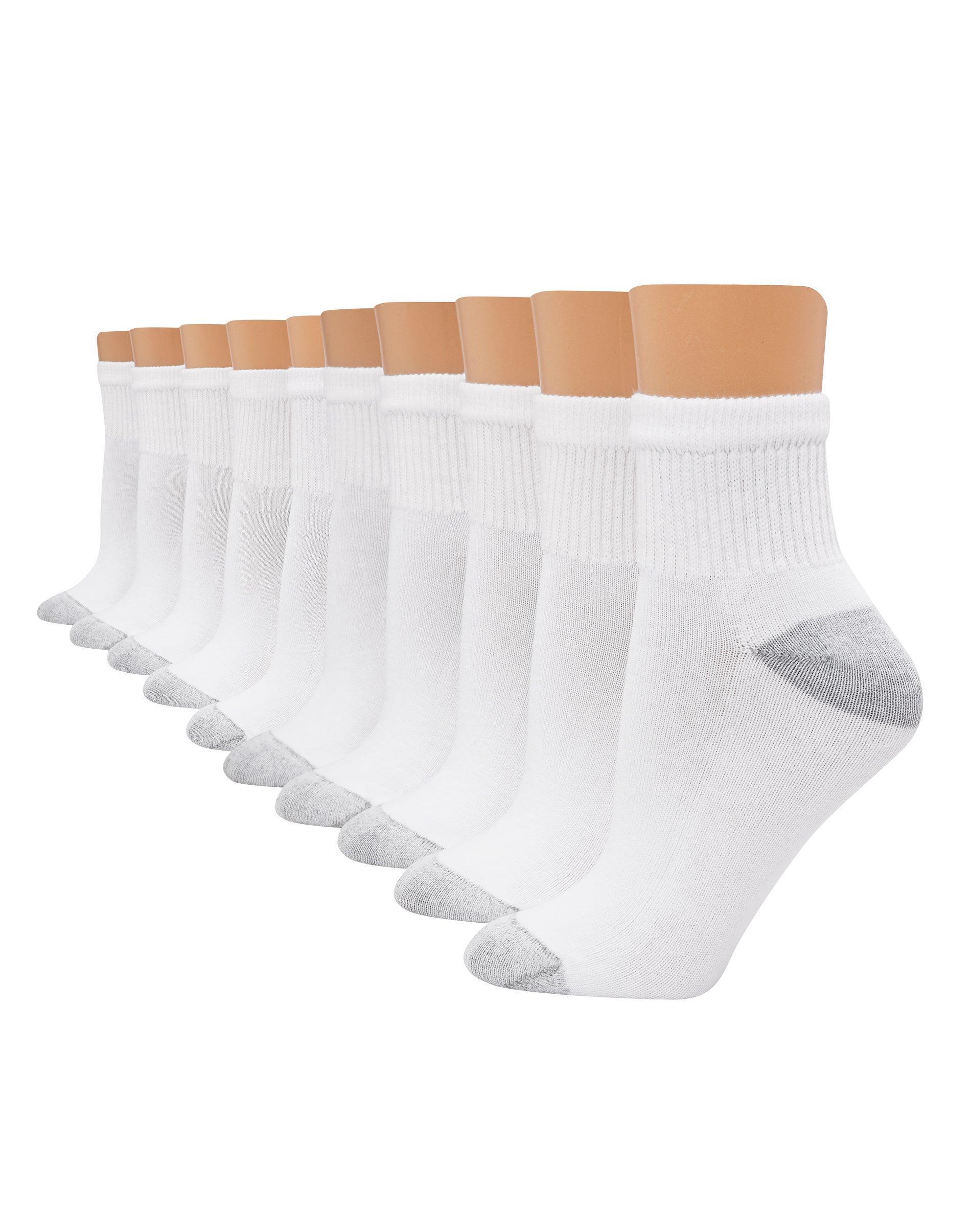 Hanes Womens Athletic Ankle Socks, Full Sole Cushion, 10-Pairs Black 5-9 Product Image