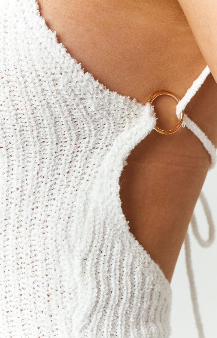 Delaney White Knit Midi Dress Product Image