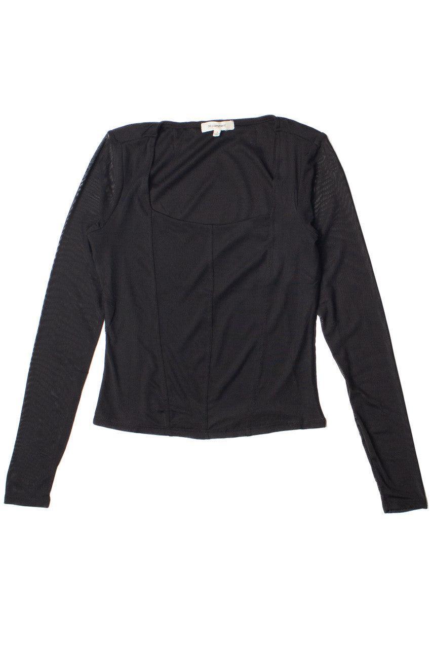Soft Seam Long Sleeve Mesh Top Product Image