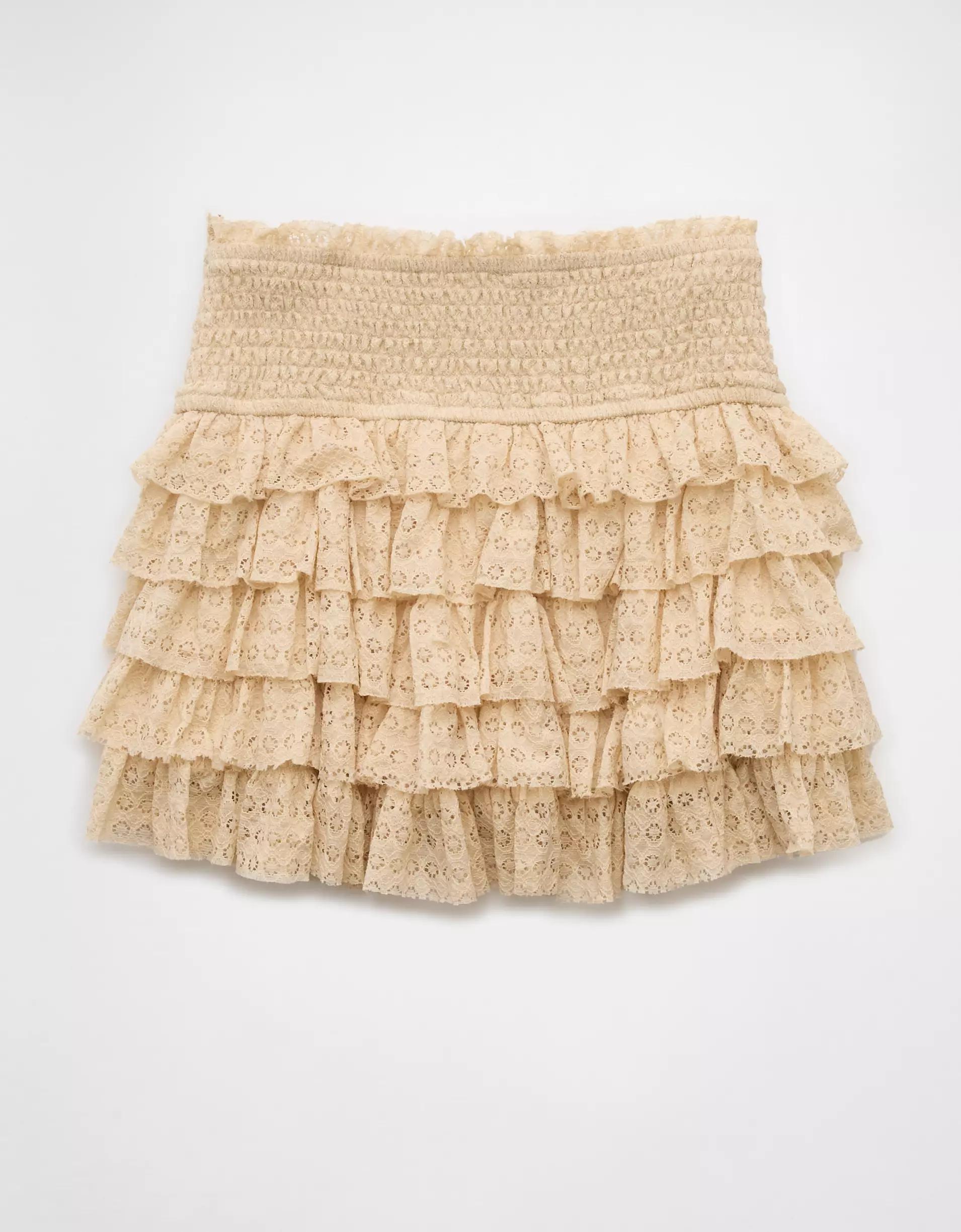 AE High-Waisted Ruffle Mini Skort Product Image