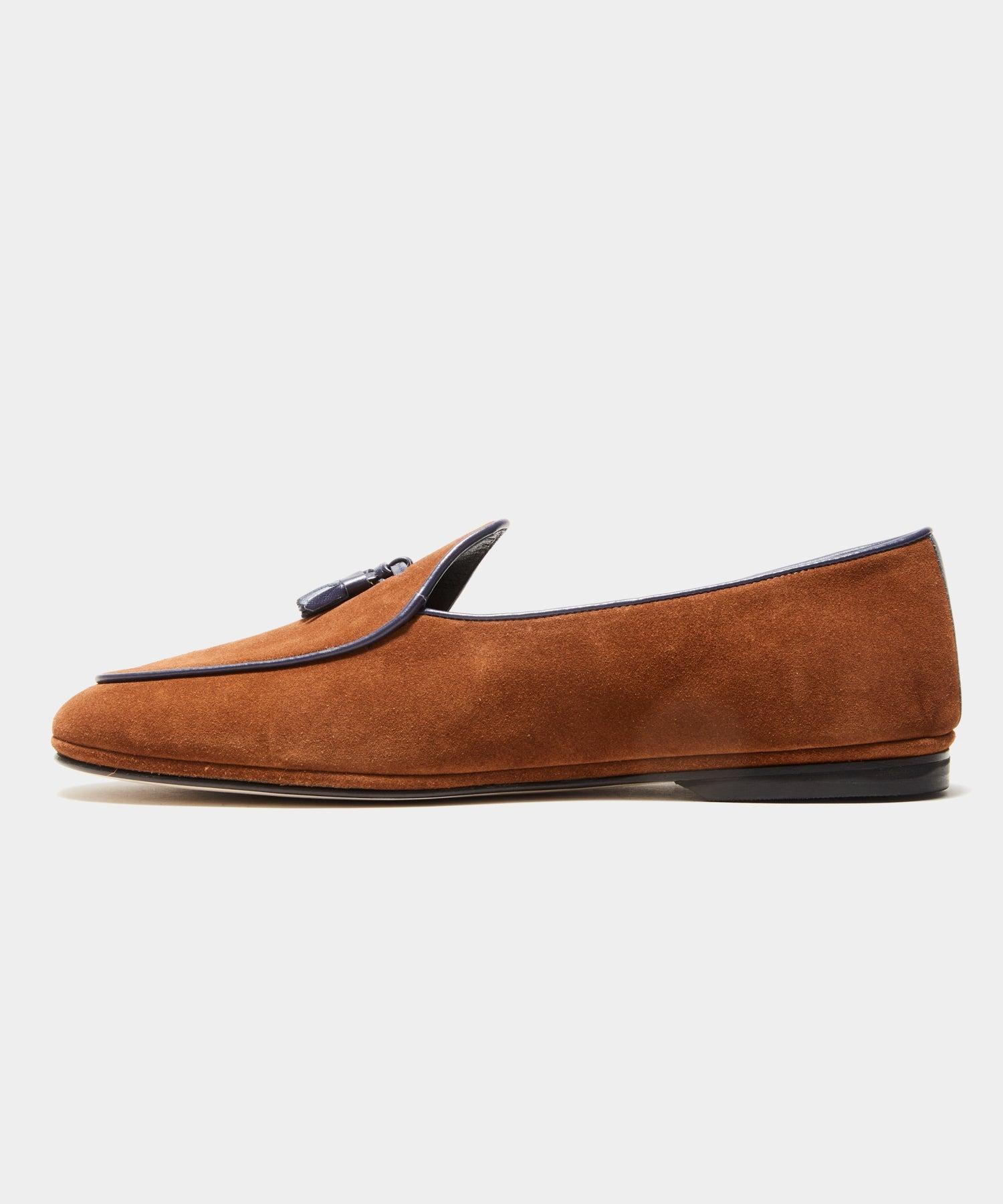 Todd Snyder x Rubinacci Marphy Suede Loafer in Tobacco Product Image