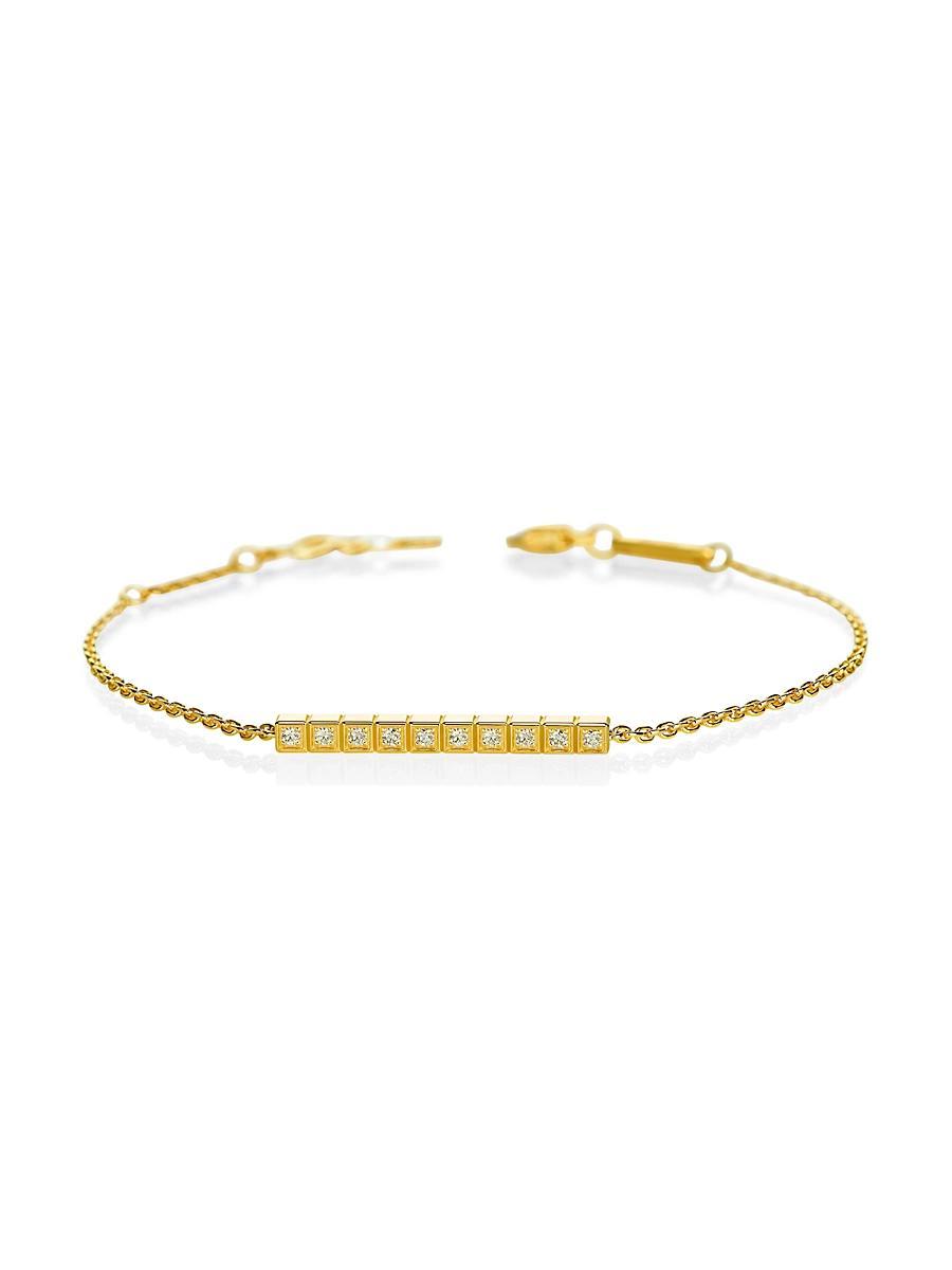 Womens Ice Cube Diamond & 18K Yellow Gold Bracelet Product Image