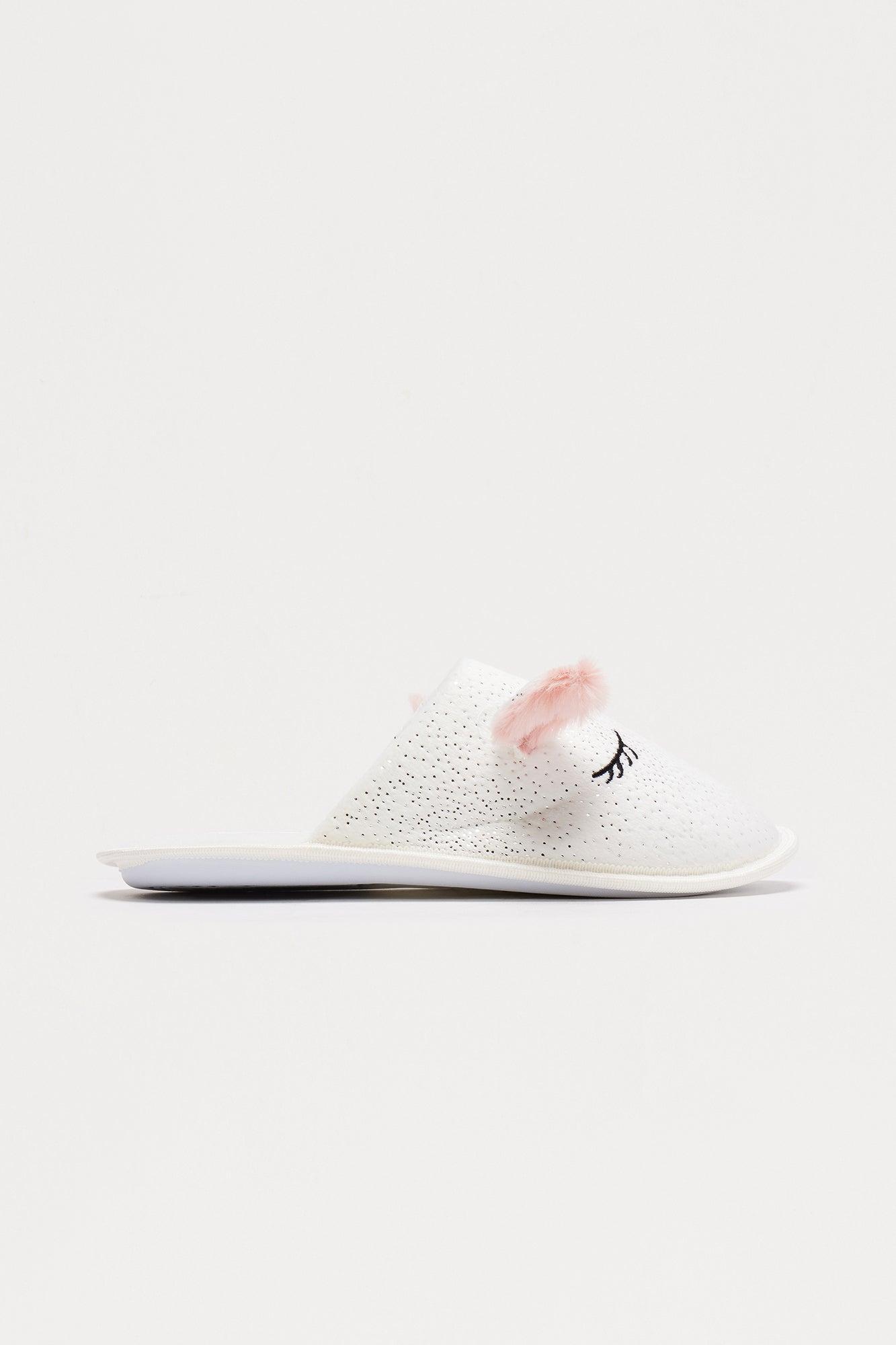 Very Cutesy Slippers - White Product Image
