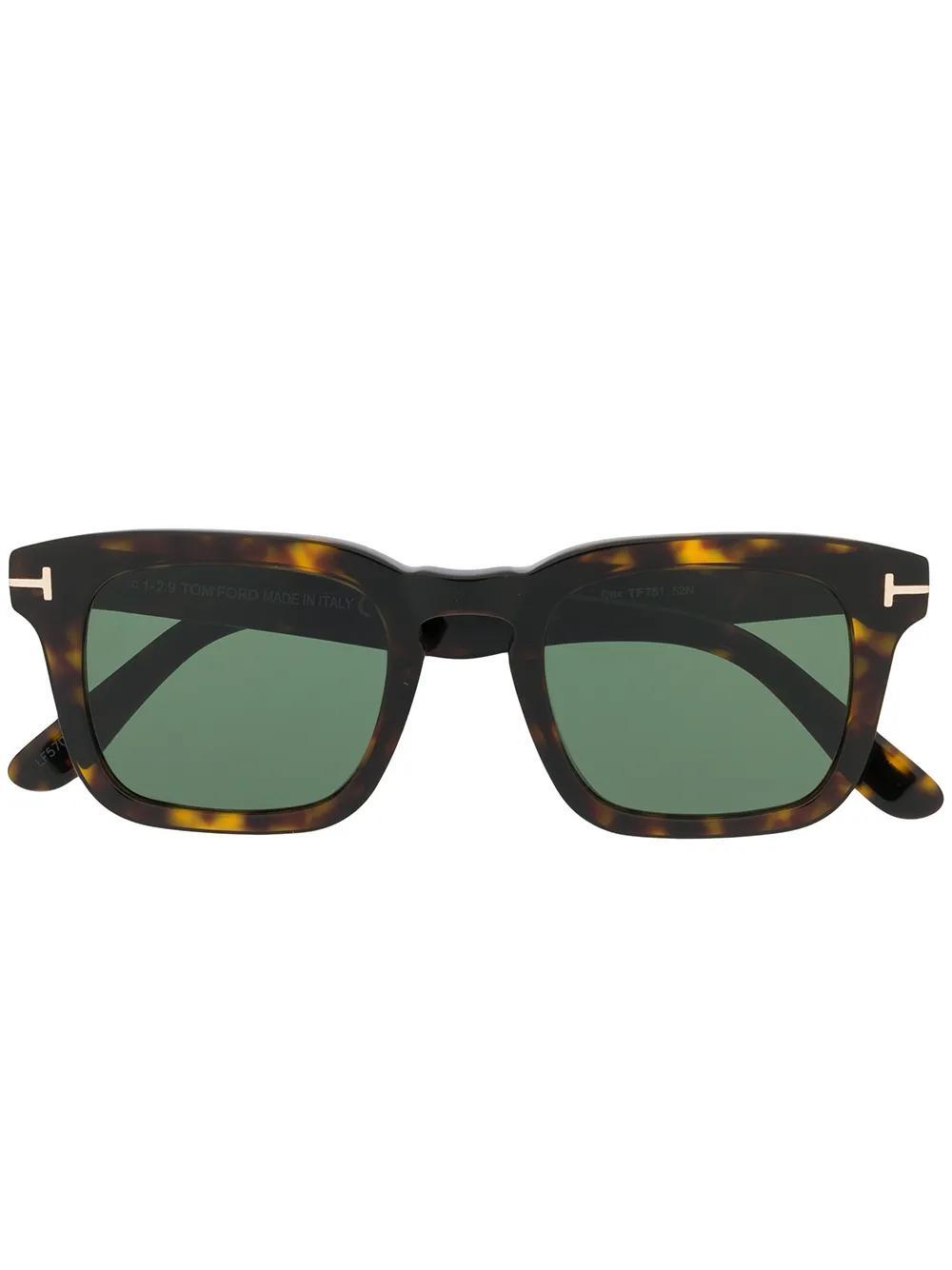 TOM FORD Square Frame Tortoiseshell Sunglasses In Brown Product Image