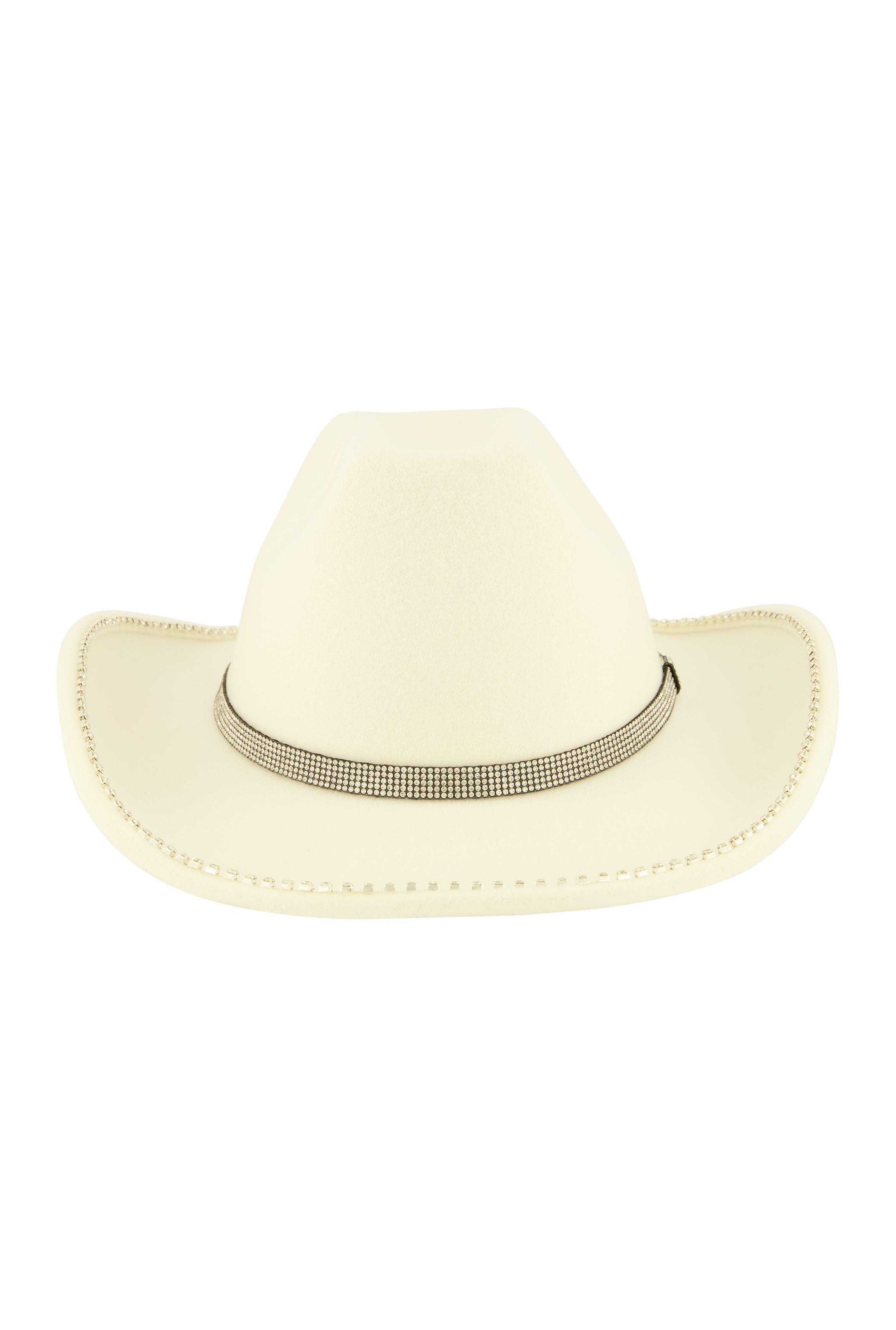 Rhinestone Trim Cowboy Hat Female Product Image