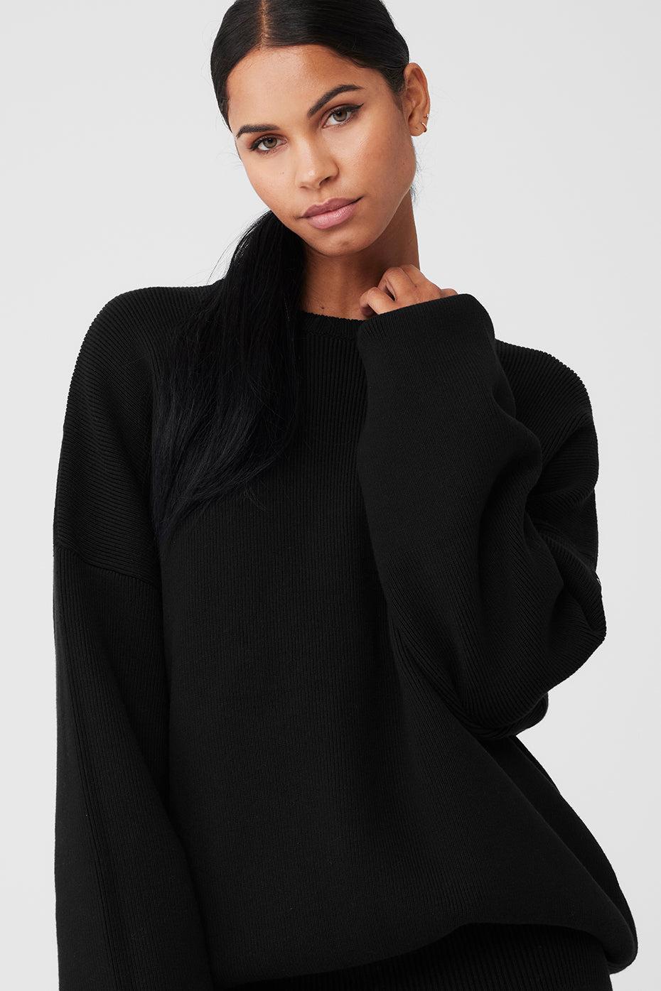 Scholar Crew Neck Sweater - Black Female Product Image