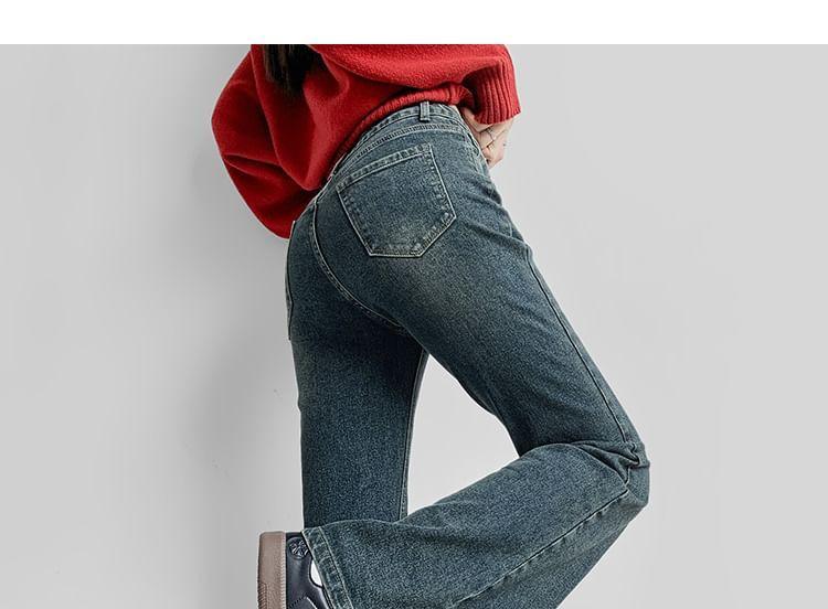 High Rise Washed Flared Jeans Product Image