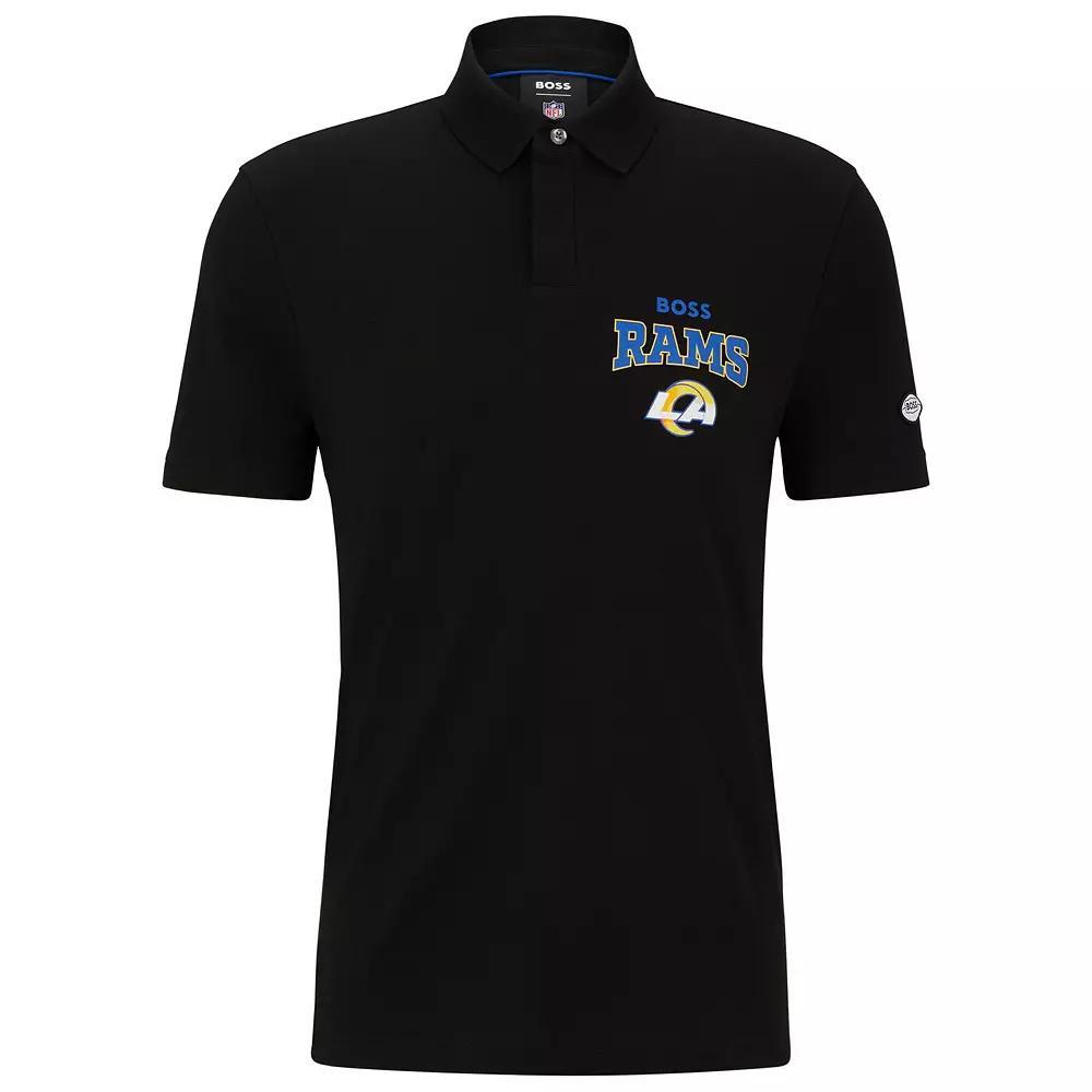 Men's BOSS X NFL Black/Royal Los Angeles Rams Punter Polo,  Product Image